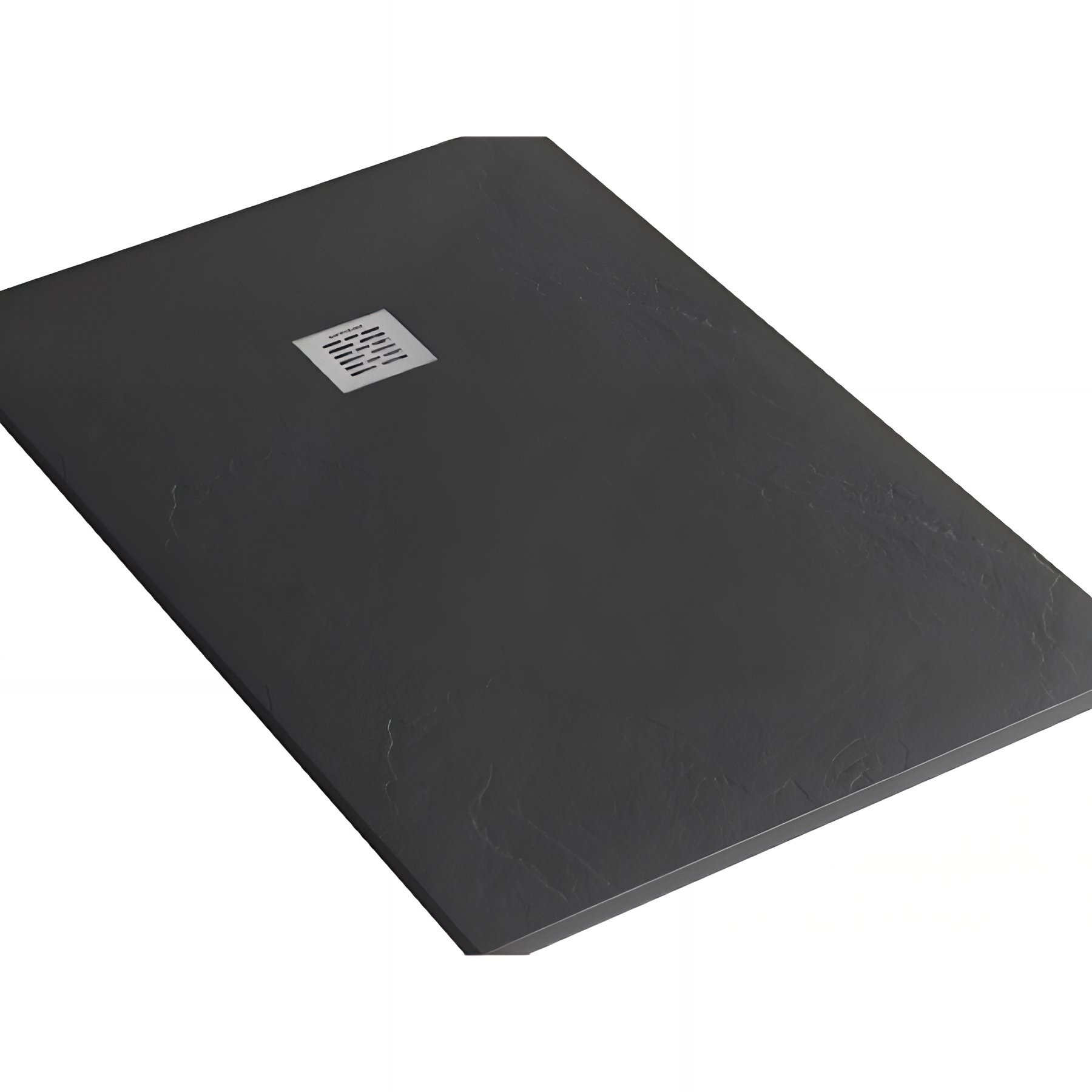 Receveur de douche à poser extra-plat épaisseur 28mm en pierre naturelle SANINDUSA STONIT Marina 180x120 antidérapant naturel classé C3 noir