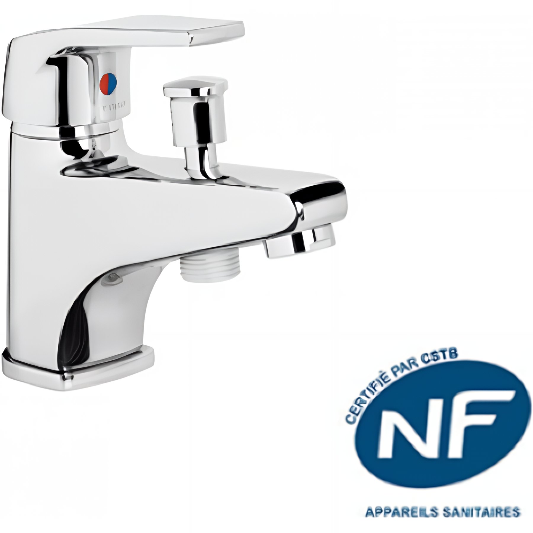 Mitigeur monotrou pour baignoire avec fonction douche SANINDUSA Easy chromé NF (convient aux marchés publics)