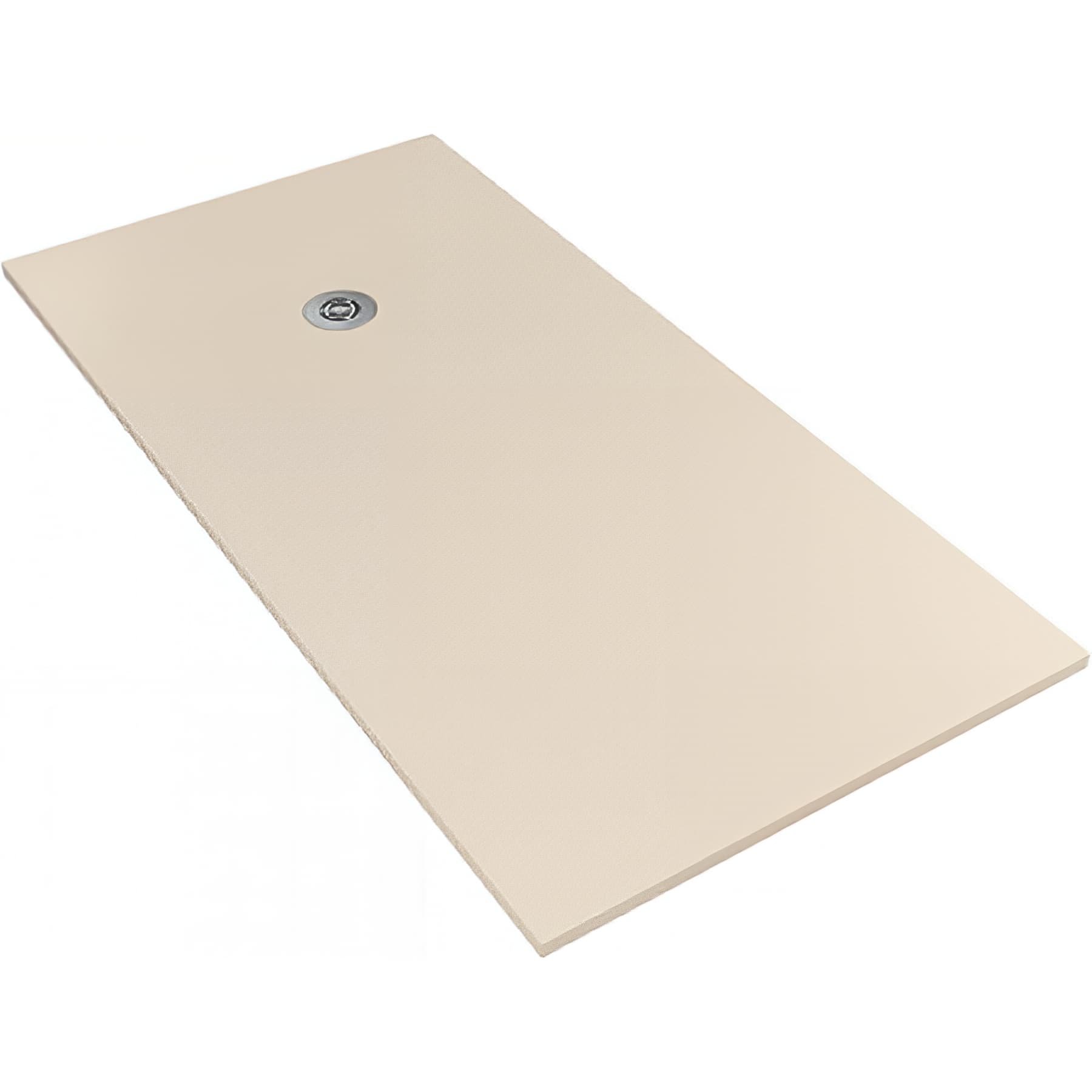 Receveur de douche à poser extra-plat épaisseur 30mm en pierre naturelle SANINDUSA STONIT Marina Plus 140x70 beige antidérapant naturel classé C3
