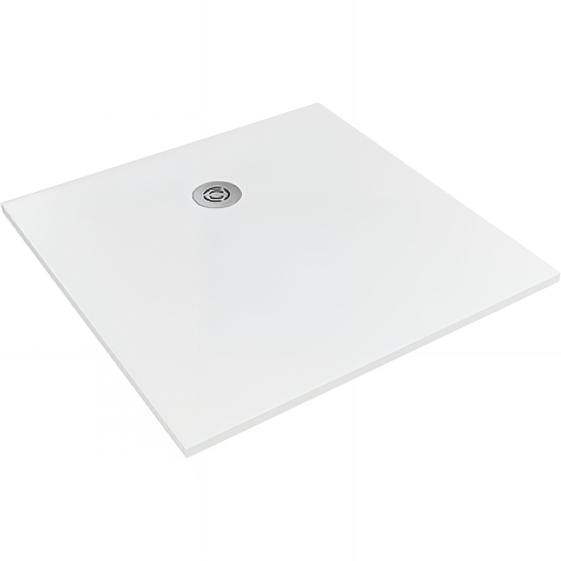 Receveur de douche à poser extra-plat épaisseur 30mm en pierre naturelle SANINDUSA STONIT Marina Plus 100x100 antidérapant naturel classé C3 blanc