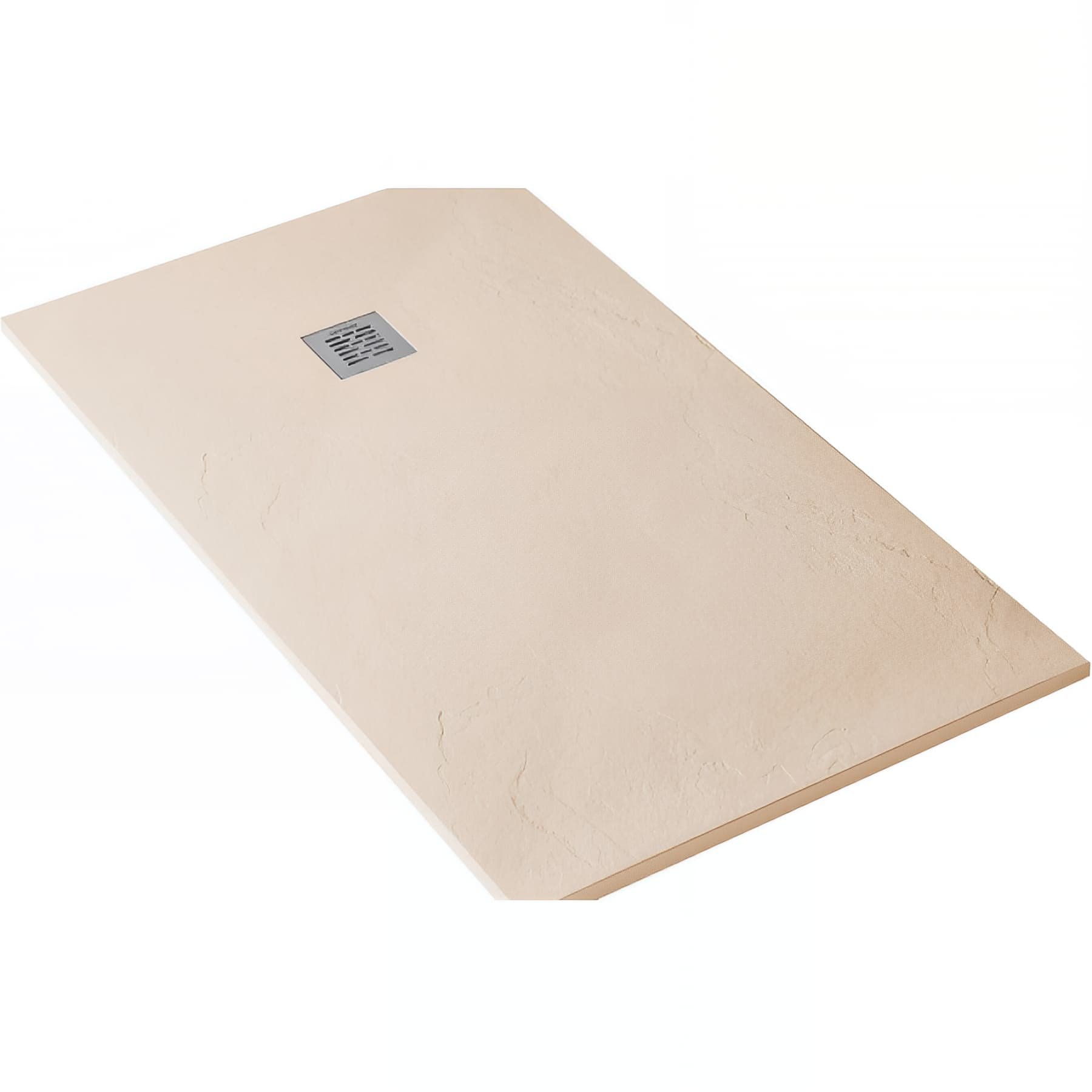 Receveur de douche à poser extra-plat épaisseur 28mm en pierre naturelle SANINDUSA STONIT Marina 210x70 antidérapant naturel classé C3 beige