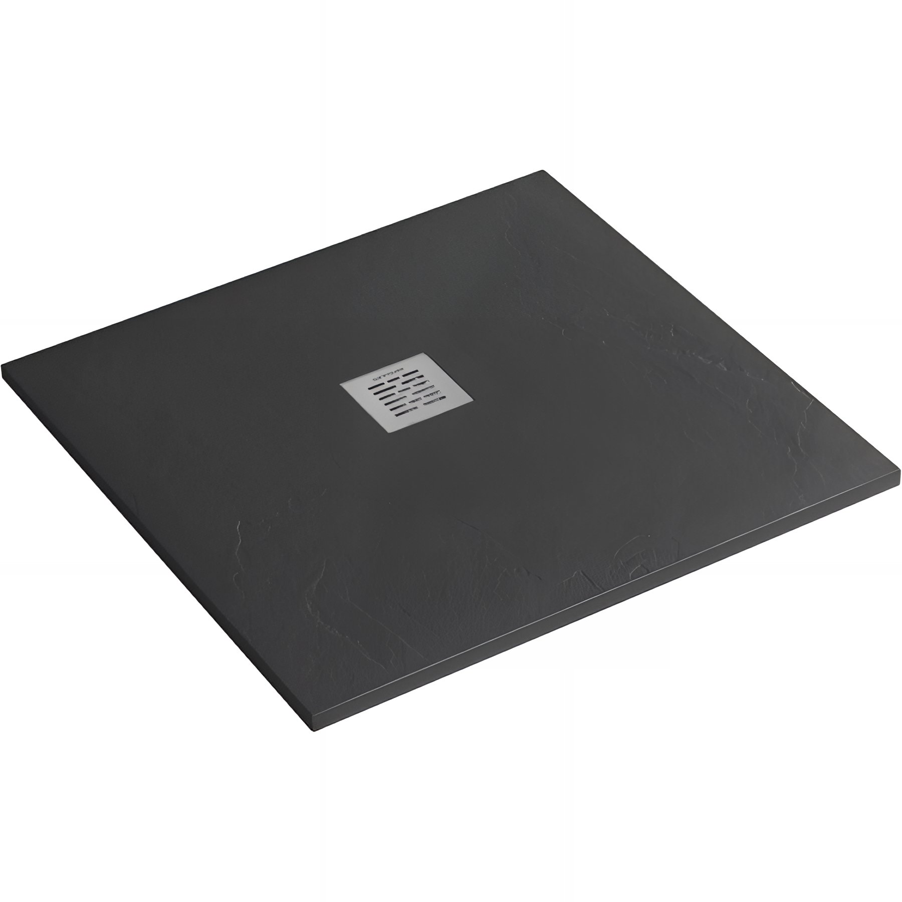 Receveur de douche à poser extra-plat épaisseur 28mm en pierre naturelle SANINDUSA STONIT Marina 120x120 antidérapant naturel classé C3 noir