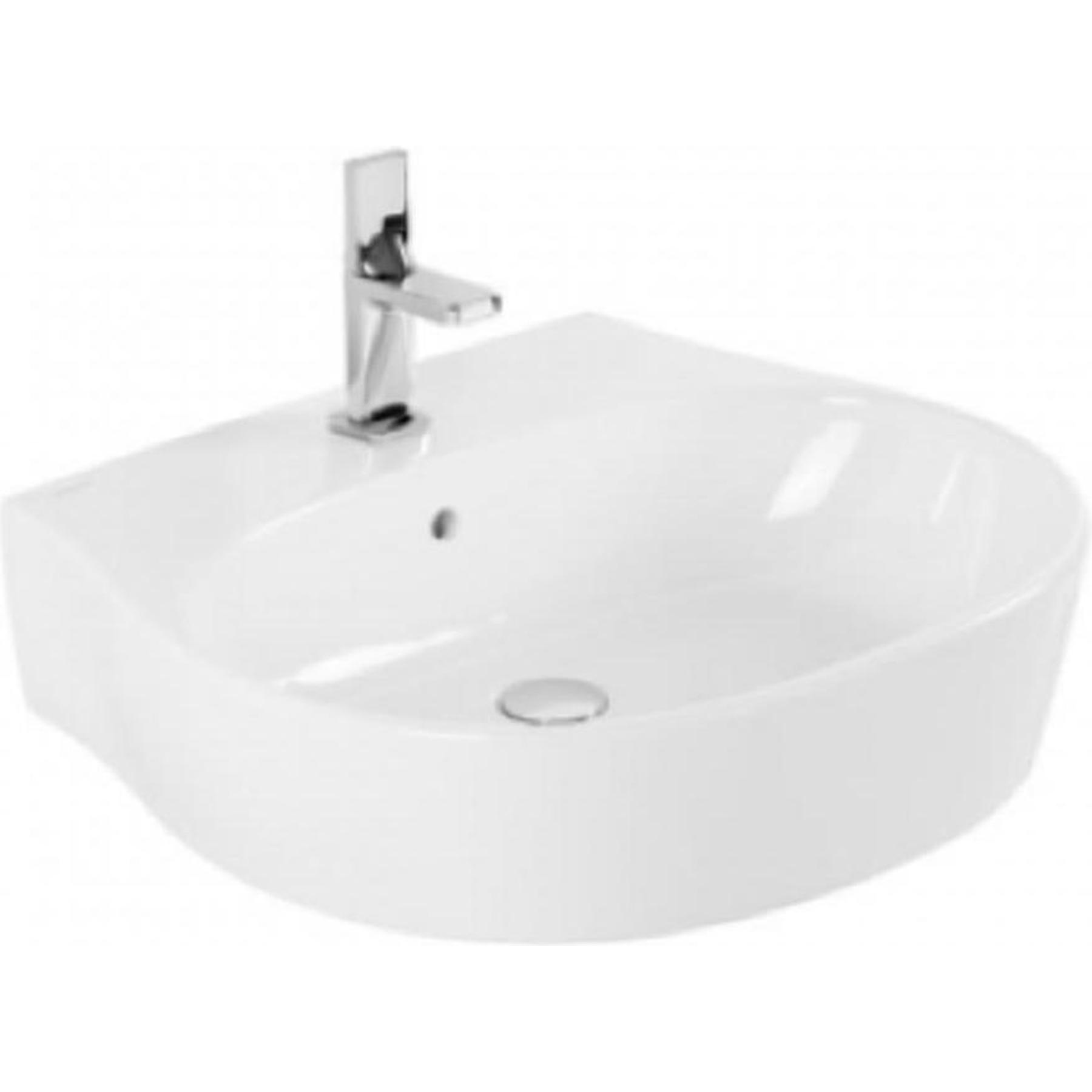 Lavabo 60cm mural céramique traditionnelle Gamme PRO SANINDUSA SanProject couleur blanc compatible avec Colonne de lavabo SanProject