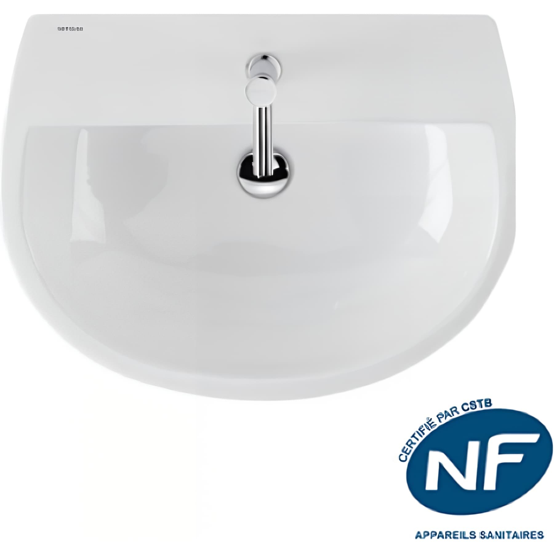 Lavabo 60cm mural céramique traditionnelle SANINDUSA NF Easy blanc    