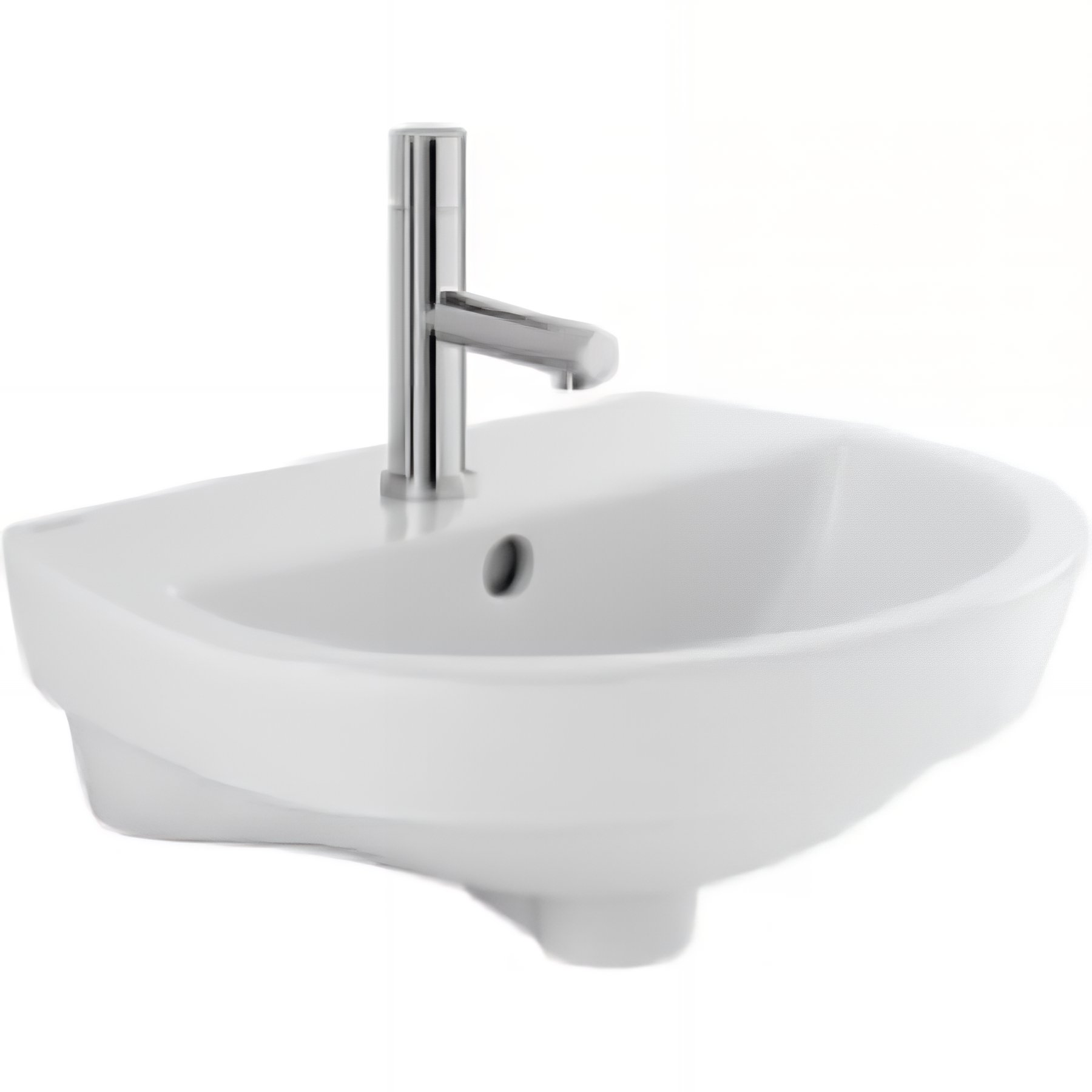 Lavabo mural céramique traditionnelle SANINDUSA 46x37cm  Easy blanc (robinet et vidage non inclus)