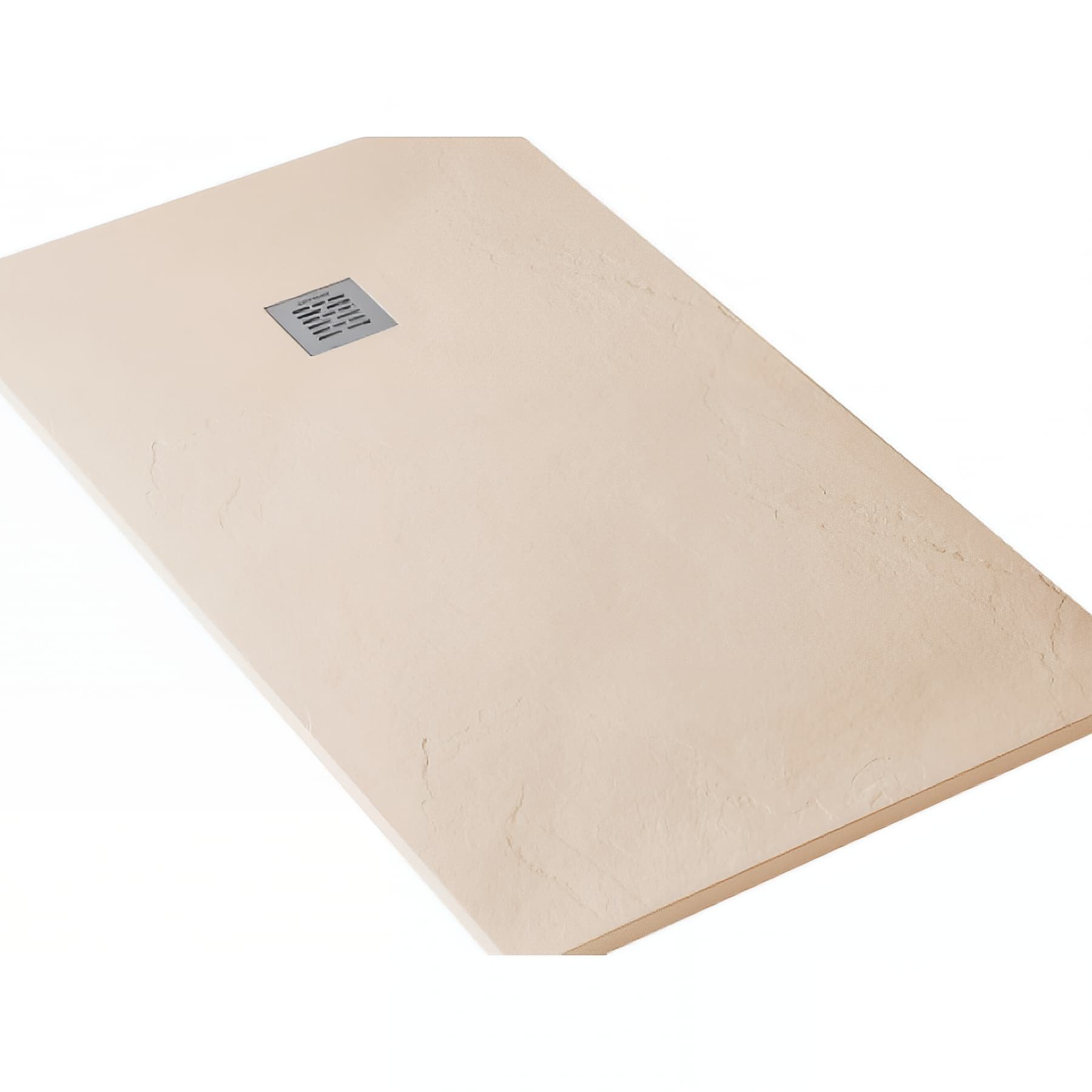 Receveur de douche à poser extra-plat épaisseur 28mm en pierre naturelle SANINDUSA STONIT Marina 200x90 antidérapant naturel classé C3 beige