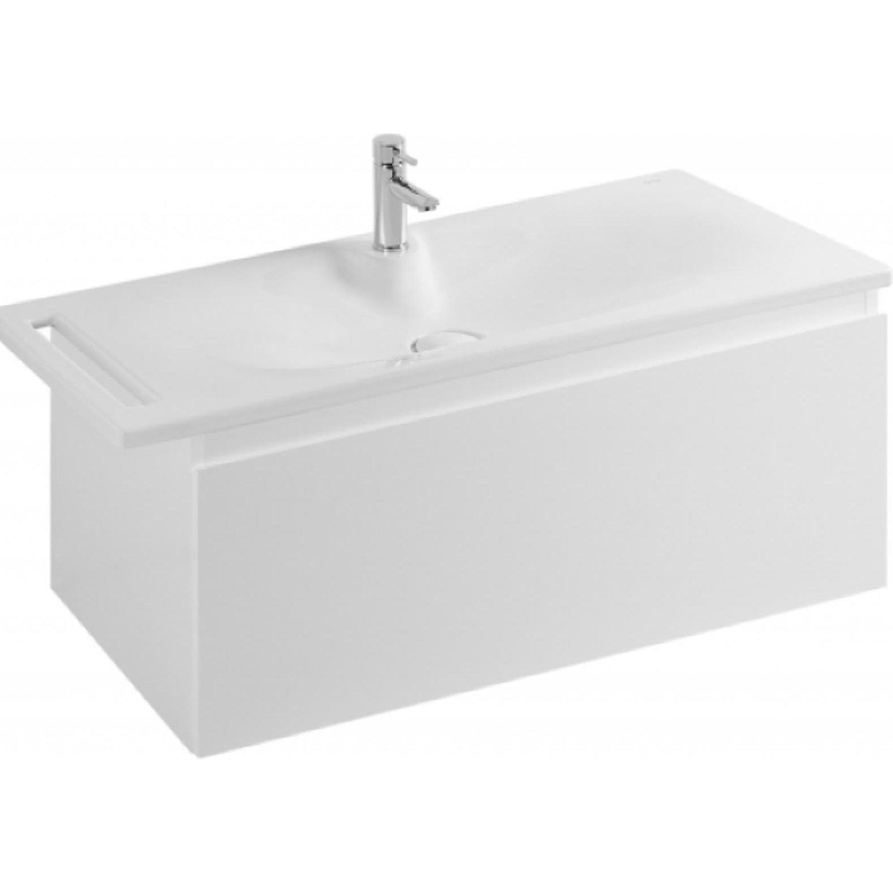 Meuble salle de bains suspendu avec tiroir pour Vasque Clean 103 couleur blanc   