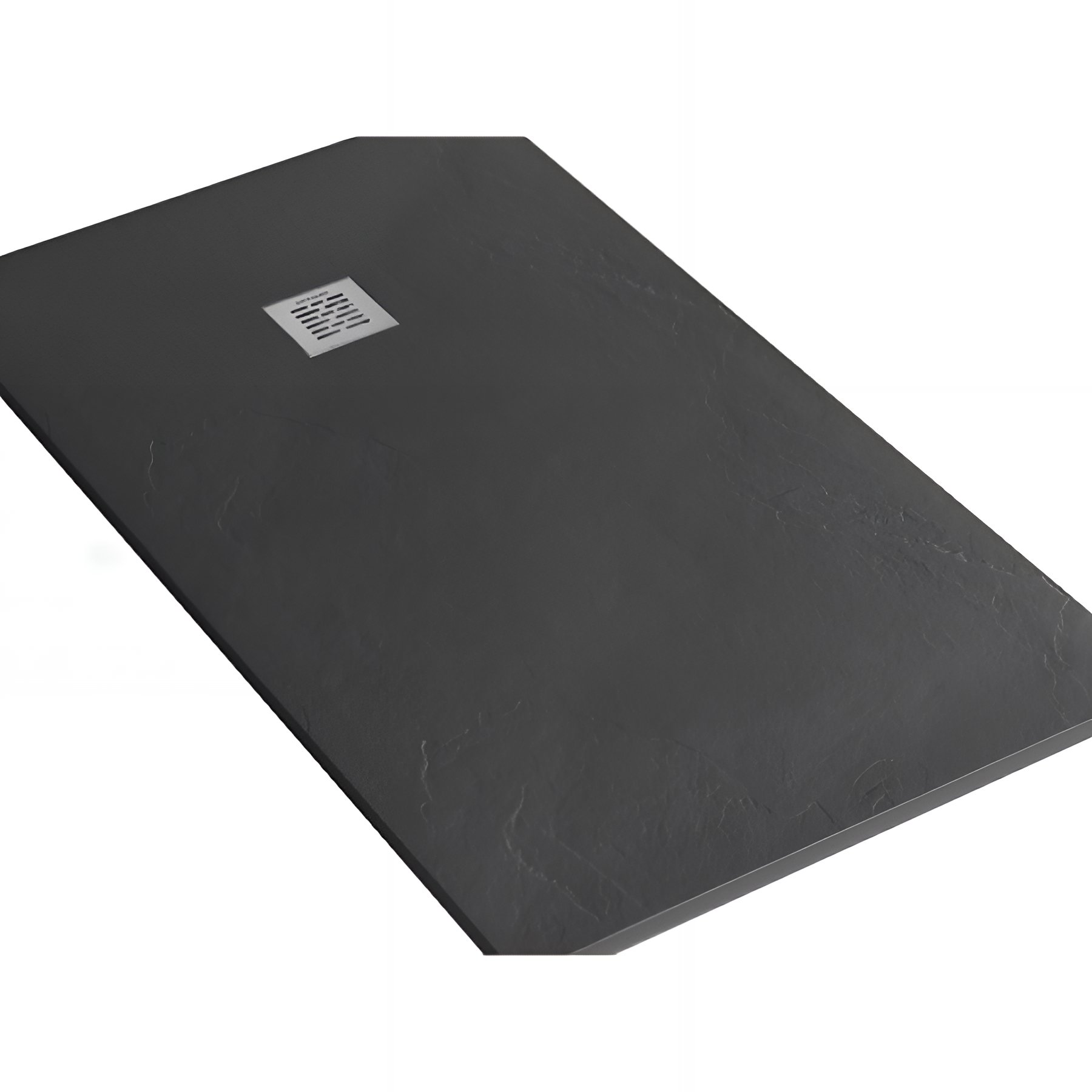 Receveur de douche à poser extra-plat épaisseur 28mm en pierre naturelle SANINDUSA STONIT Marina 200x80 antidérapant naturel classé C3 noir