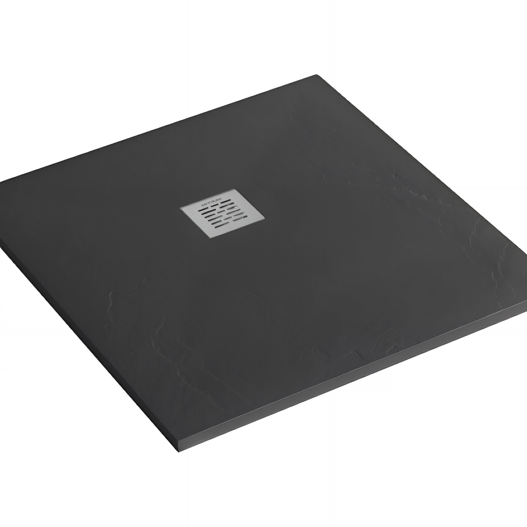 Receveur de douche à poser extra-plat épaisseur 28mm en pierre naturelle SANINDUSA STONIT Marina 110x100 antidérapant naturel classé C3 noir