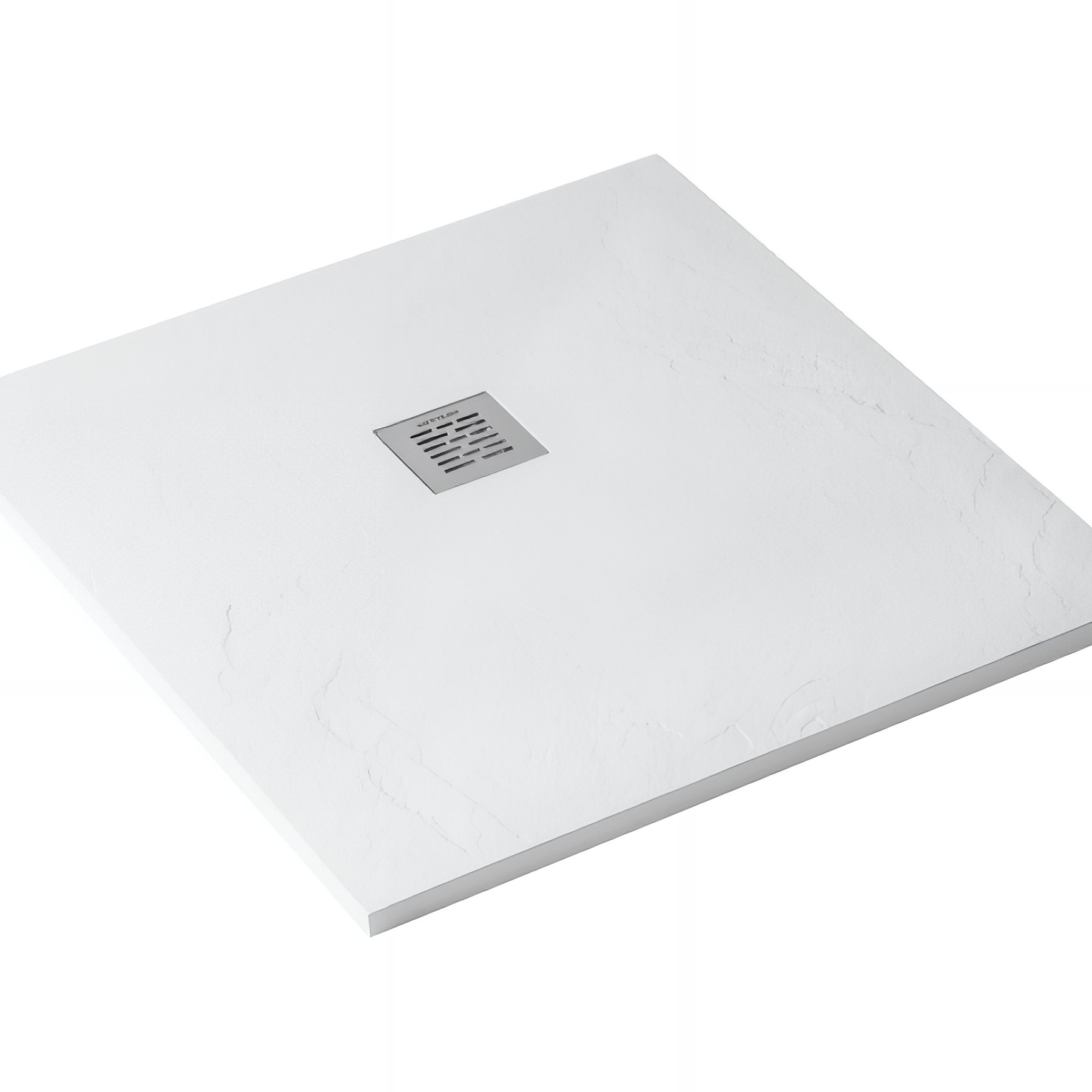 Receveur de douche à poser extra-plat épaisseur 28mm en pierre naturelle SANINDUSA STONIT Marina 130x70 antidérapant naturel classé C3 blanc  