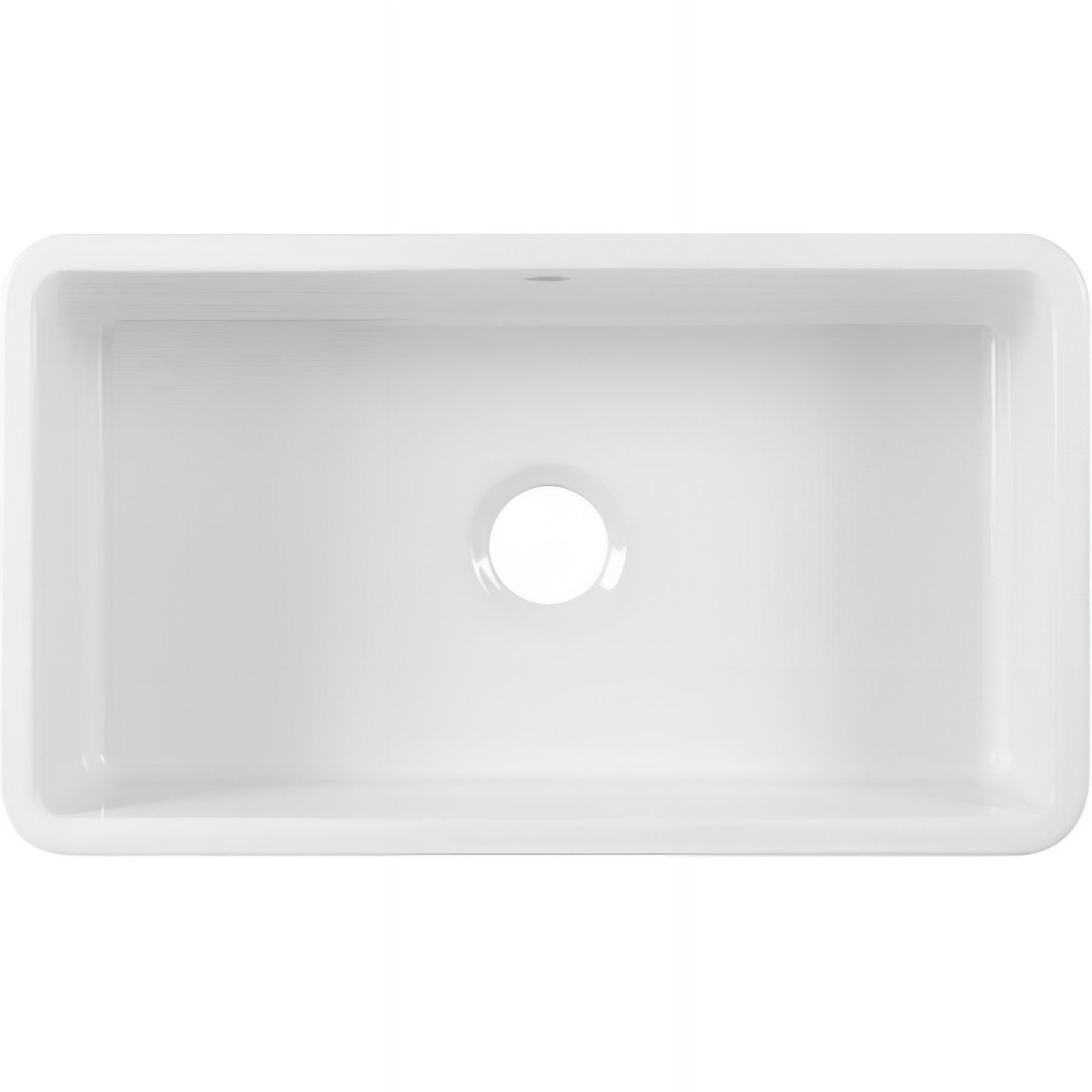 Évier timbre d'office grande taille 1 bac à poser ou à encastrer 80x46cm hauteur 22cm grès fin SANINDUSA Farmhouse blanc livré avec vidage