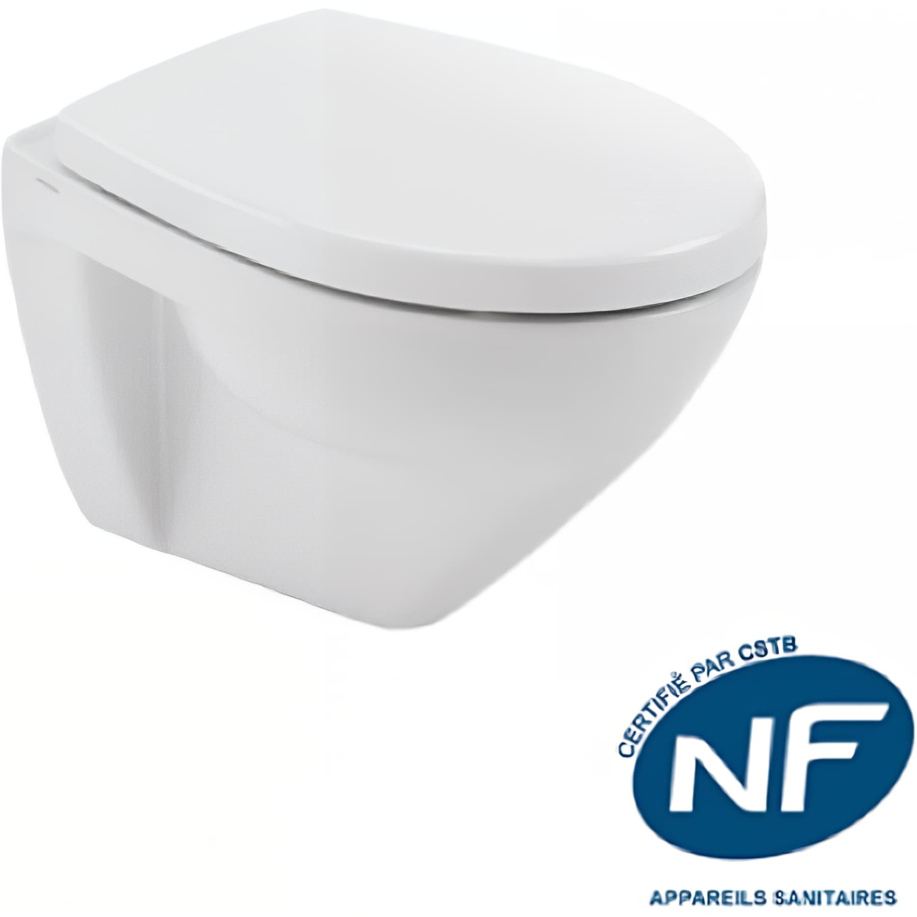 Cuvette de WC céramique traditionnelle SANINDUSA suspendue Cetus 48 blanc (abattant non compris)