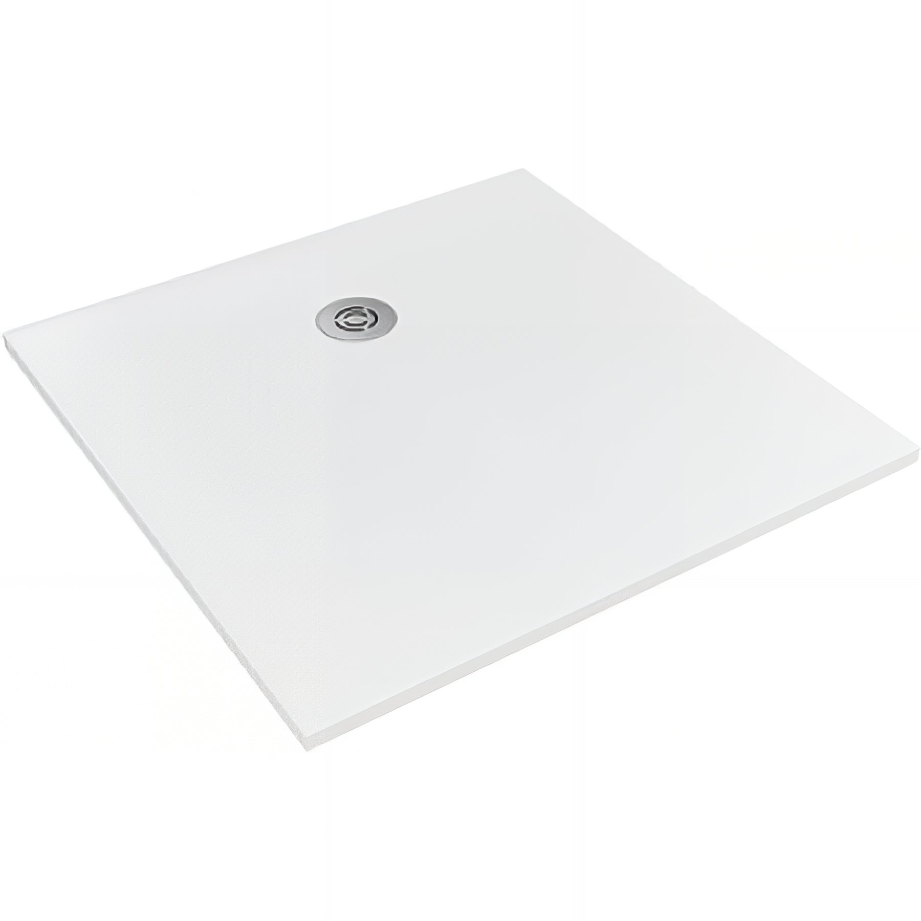 Receveur de douche à poser extra-plat épaisseur 30mm en pierre naturelle SANINDUSA STONIT Marina Plus 80x80 antidérapant naturel classé C3 blanc