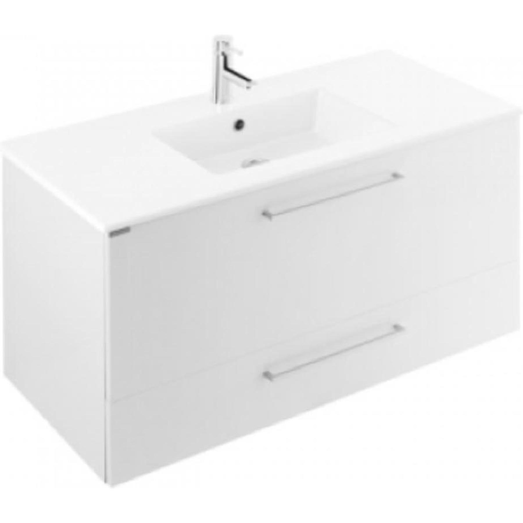 Pack Meuble salle de bains+Vasque céramique traditionnelle Gamme PRO SANINDUSA Area 100 couleur blanc    