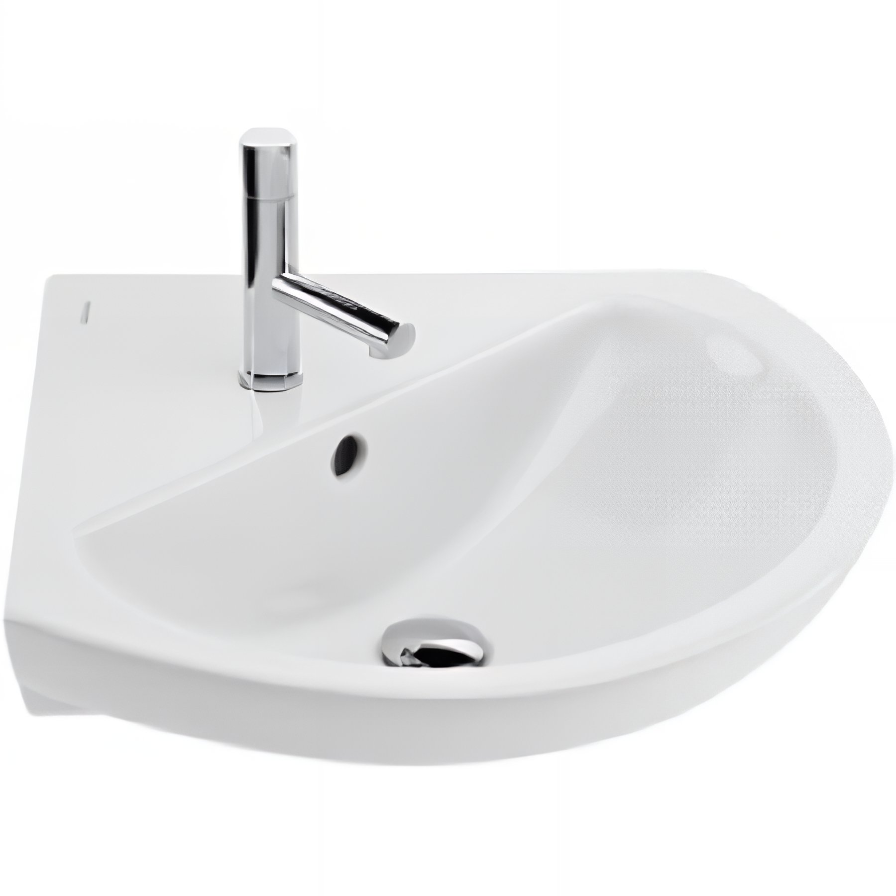 Lavabo d'angle mural céramique traditionnelle SANINDUSA 50 Easy blanc (robinet et vidage non inclus)