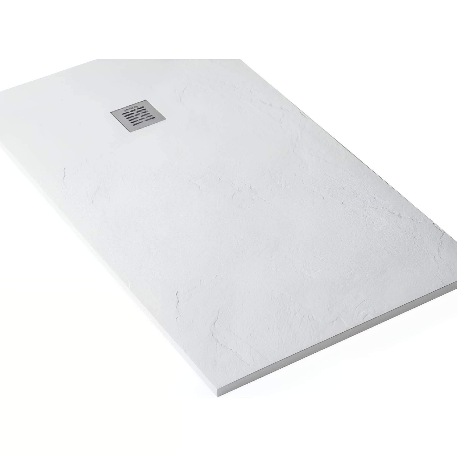 Receveur de douche à poser extra-plat épaisseur 28mm en pierre naturelle SANINDUSA STONIT Marina 200x90 antidérapant naturel classé C3 blanc