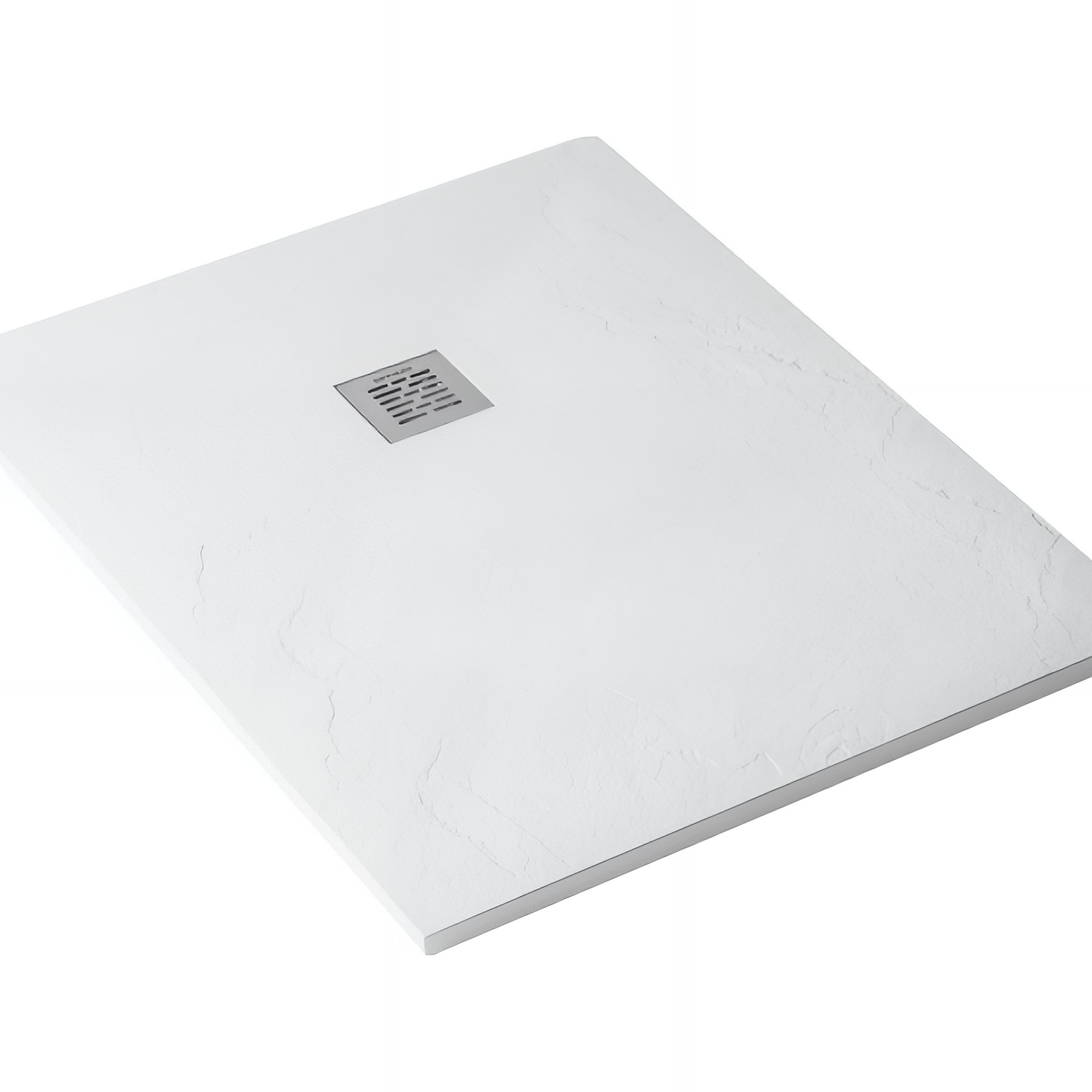 Receveur de douche à poser extra-plat épaisseur 28mm en pierre naturelle SANINDUSA STONIT Marina 150x100 antidérapant naturel classé C3 blanc   