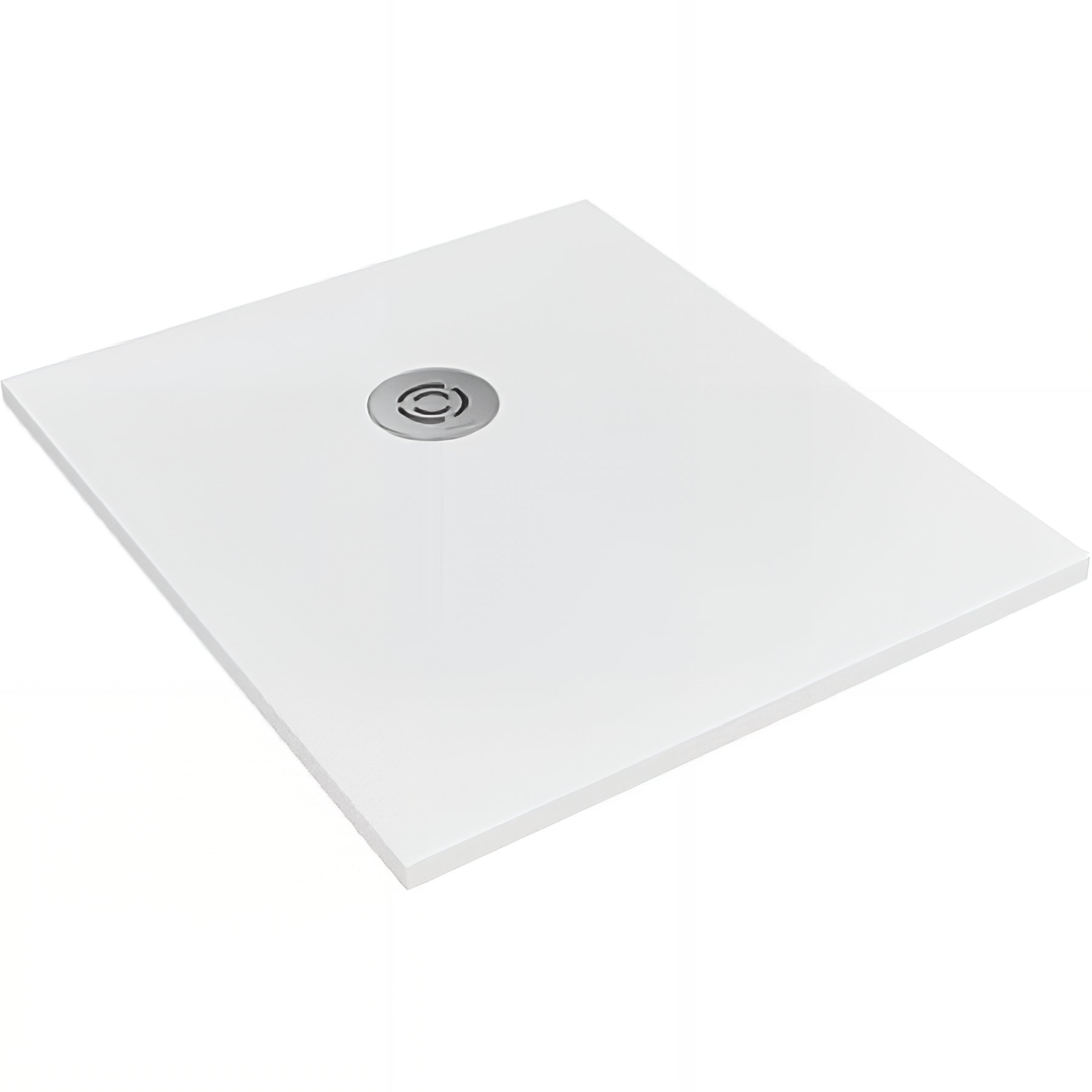 Receveur de douche à poser extra-plat épaisseur 30mm en pierre naturelle SANINDUSA STONIT Marina Plus 90x80 antidérapant naturel classé C3 blanc