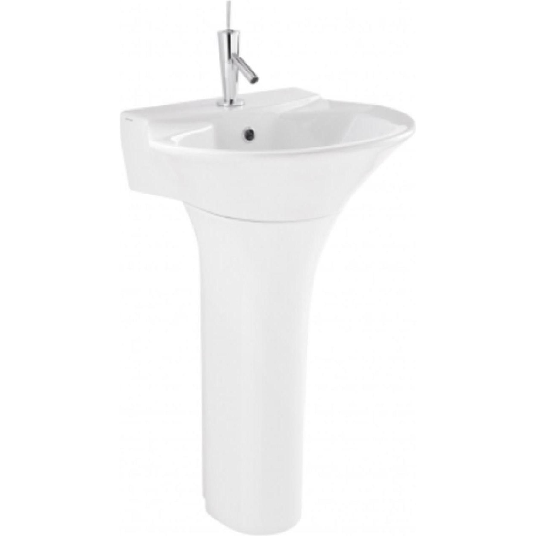 Demi colonne de lavabo Jade céramique traditionnelle Gamme PRO SANINDUSA couleur blanc   