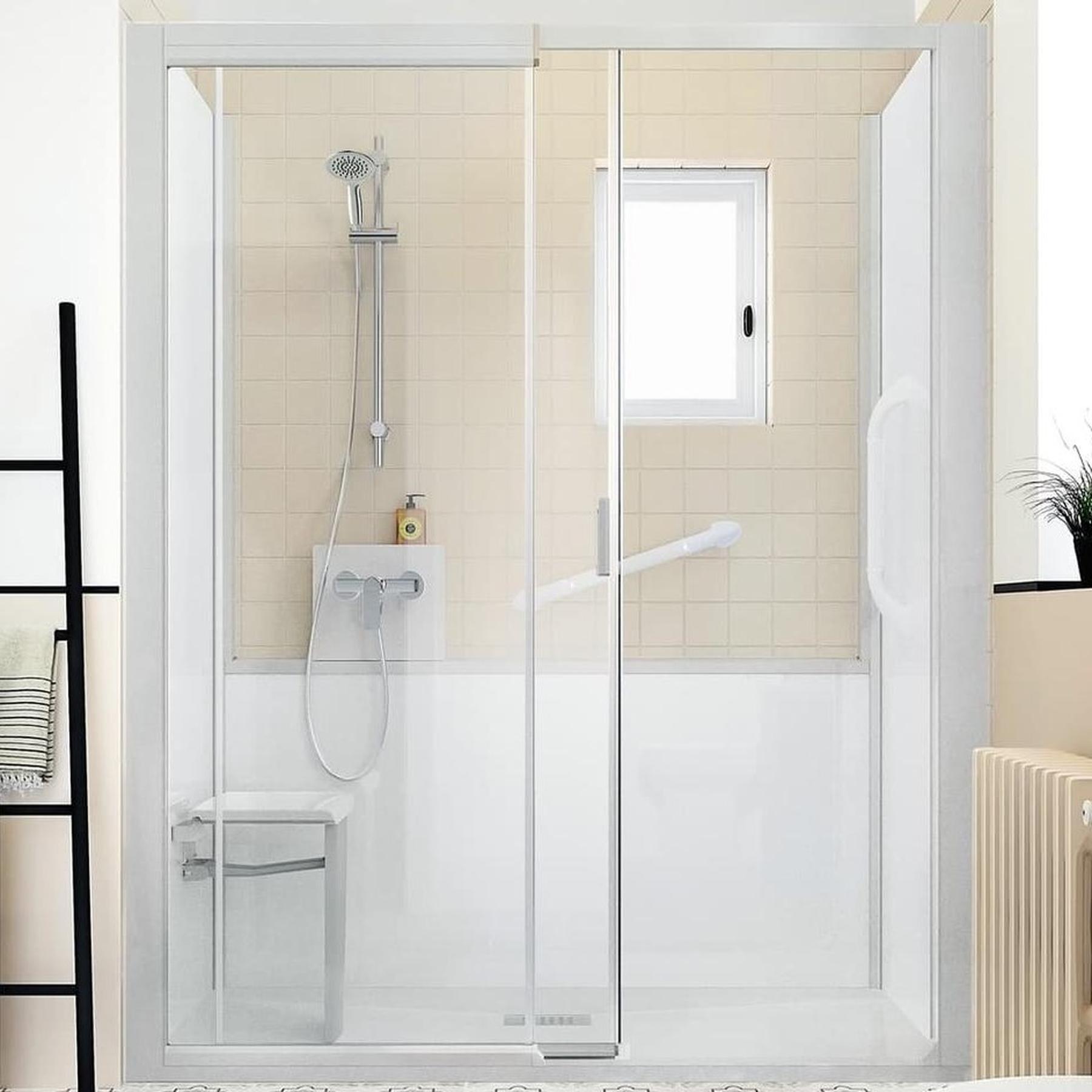 Kinemagic Design 140x90 niche basse porte coulissante verre transparent