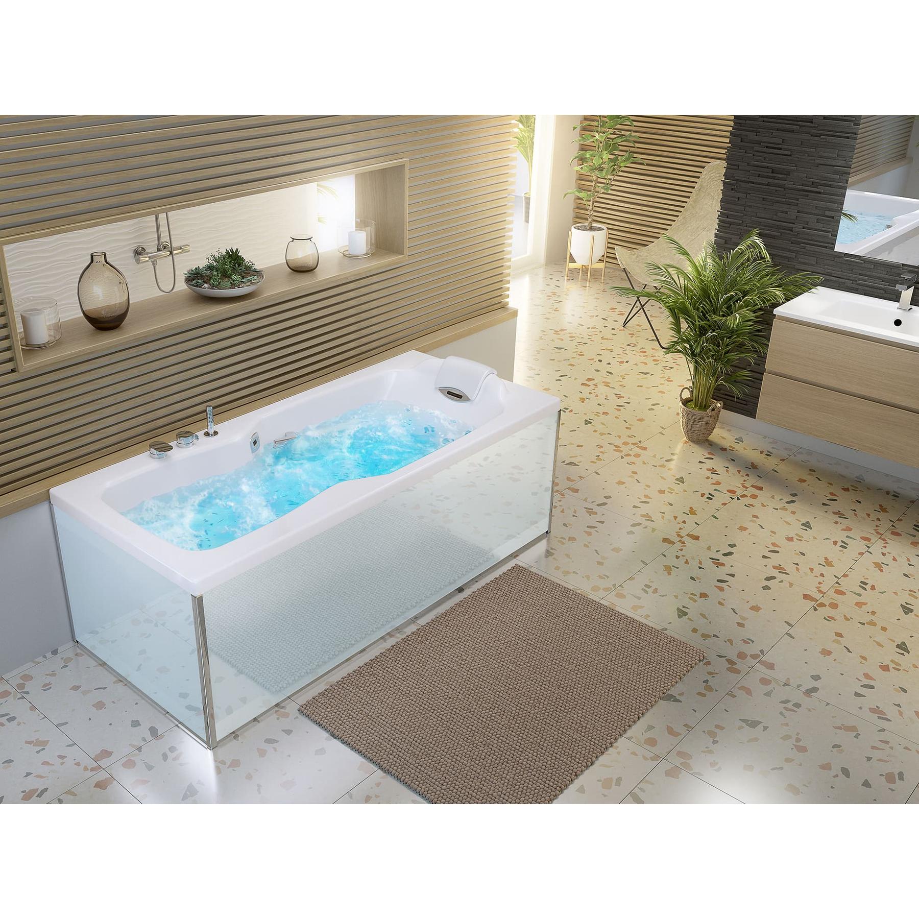 Tablier de baignoire en verre blanc 70 compatible avec toutes les baignoires KINEDO rectangulaires sauf modèles STAR et SAMBA
