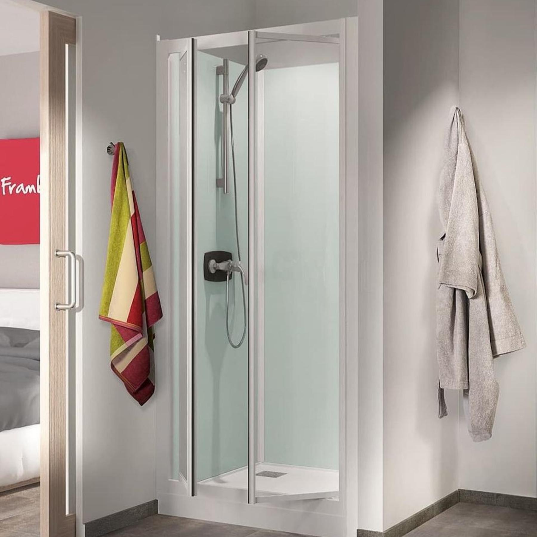 Cabine de douche Kinedo Glass 100x80 niche H bac 18 cm