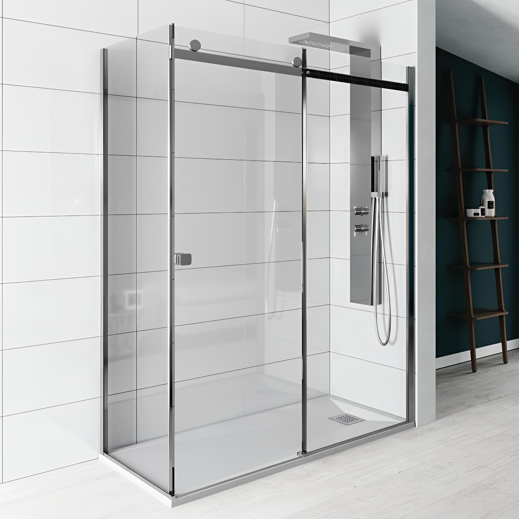 Porte de douche coulissante Kinedo KINESTYLE avec retour d'angle fixe 170x90