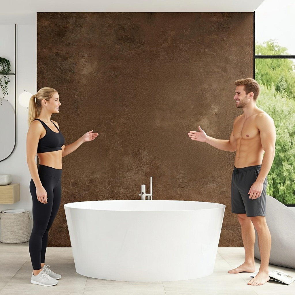 Panneau Mural Salle de Bain Kinedo KINEWALL ép. 3mm L 125cm H 202cm couleur Acier Corten