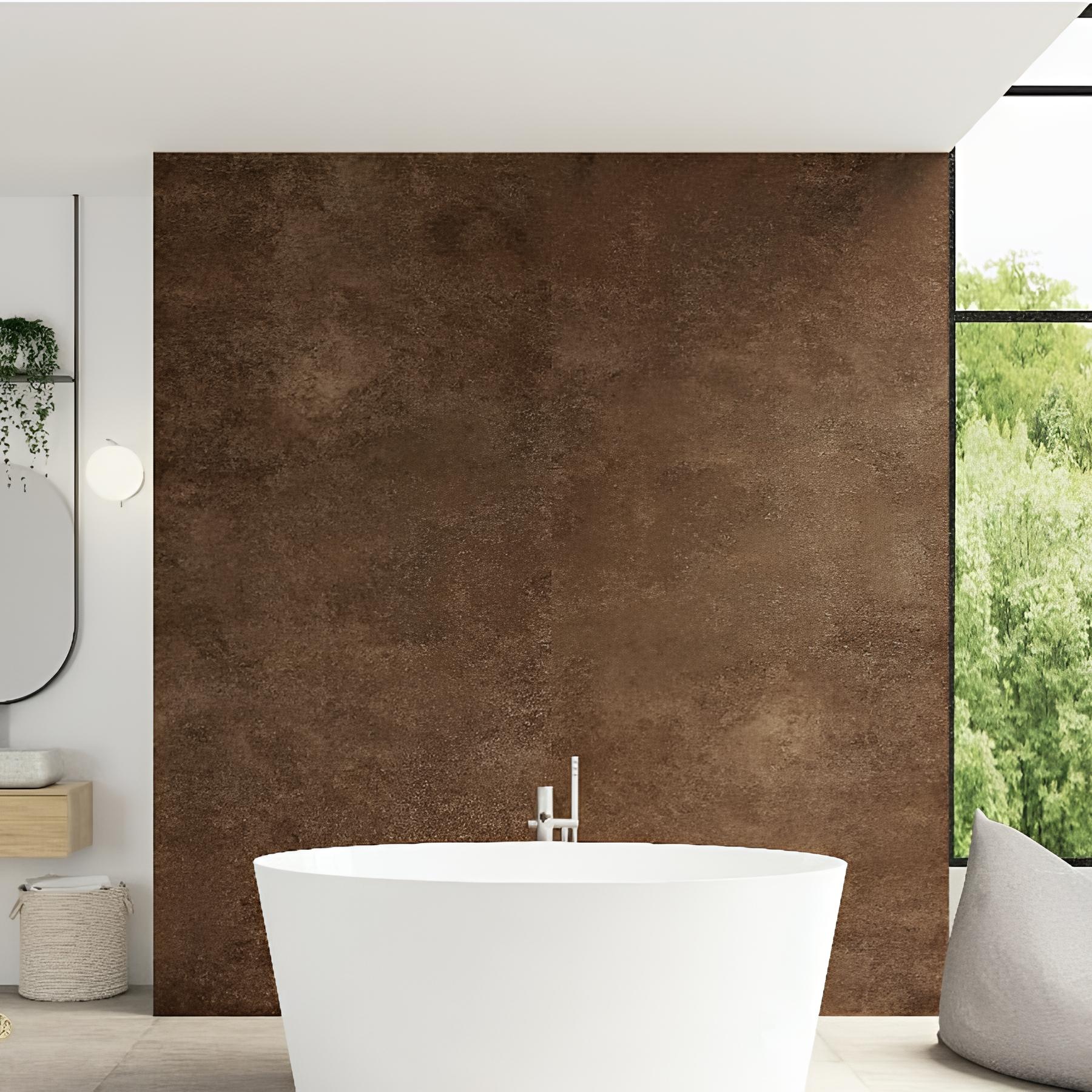 Panneau mural salle de bain Kinedo Kinéwall Design 3 mm 100x202 acier corten