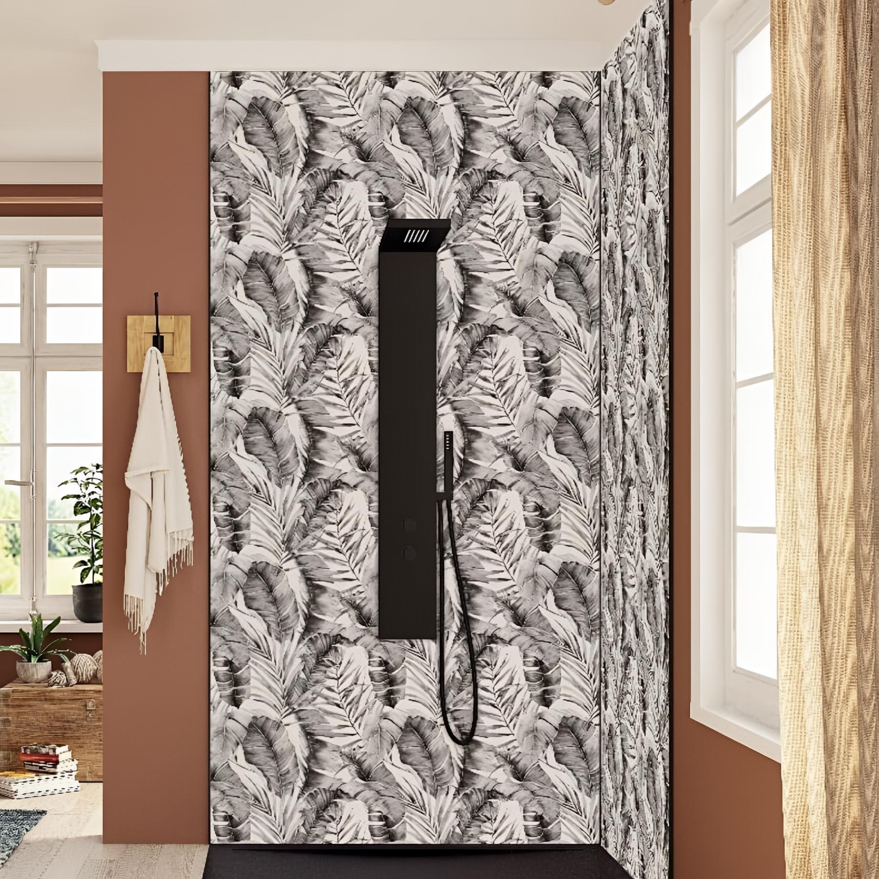 Panneau mural salle de bain Kinedo Kinéwall Design 3 mm 150x250 bananiers NB