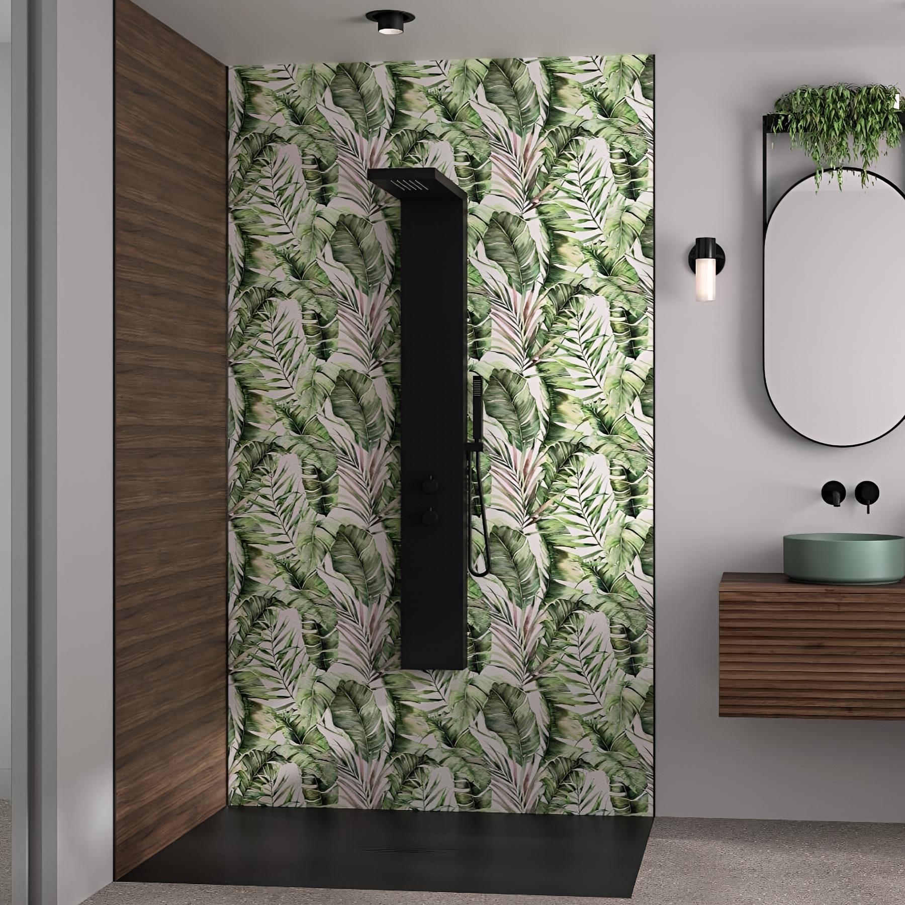 Panneau mural salle de bain Kinedo Kinéwall Design 3 mm 100x202 bananiers