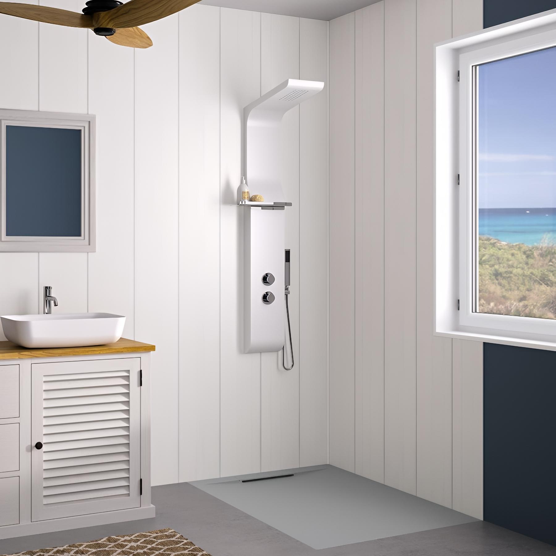 Panneau mural salle de bain Kinedo Kinéwall Design 3 mm 125x250 bardage blanc