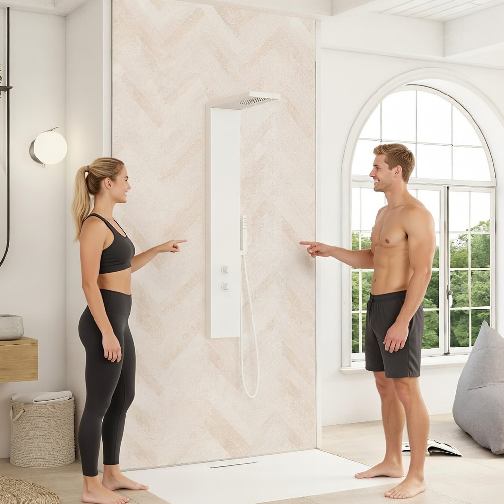 Panneau Mural Salle de Bain Kinedo KINEWALL ép. 3mm L1,50m H 2,50m couleur Chevrons
