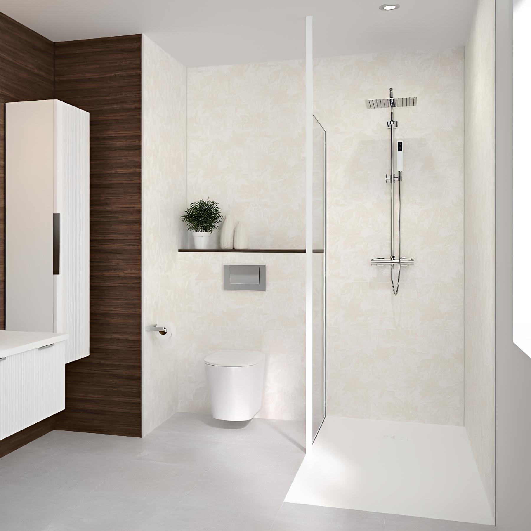 Panneau mural salle de bain Kinedo Kinéwall Design 3 mm 150x202 faïence tropical