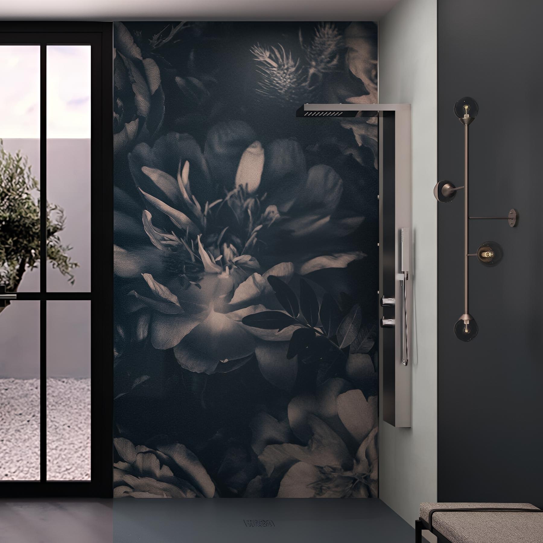 Panneau mural salle de bain Kinedo Kinéwall Design 3 mm 150x202 floral