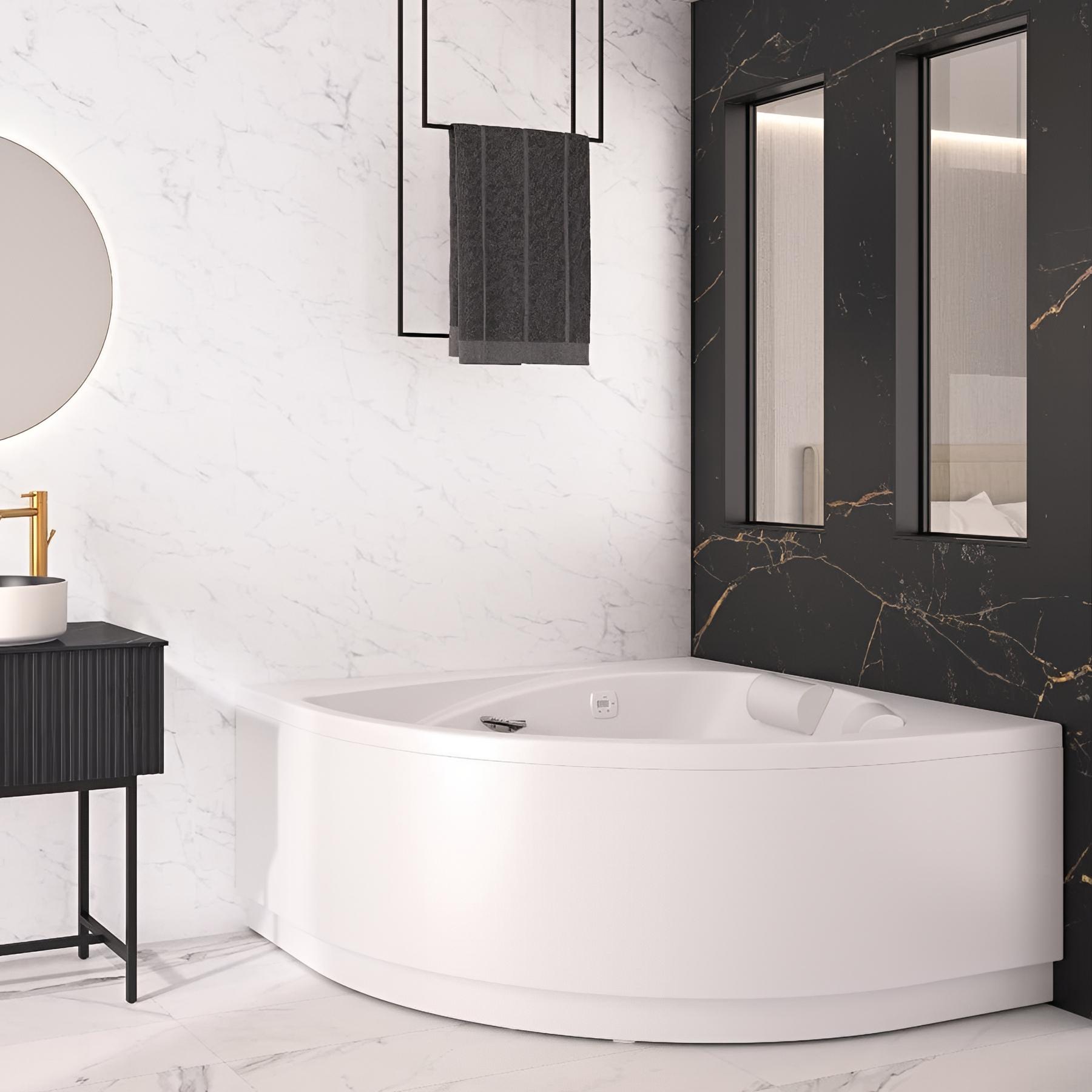 Panneau mural salle de bain Kinedo Kinéwall Design 3 mm 125x250 marbre noir cuivré