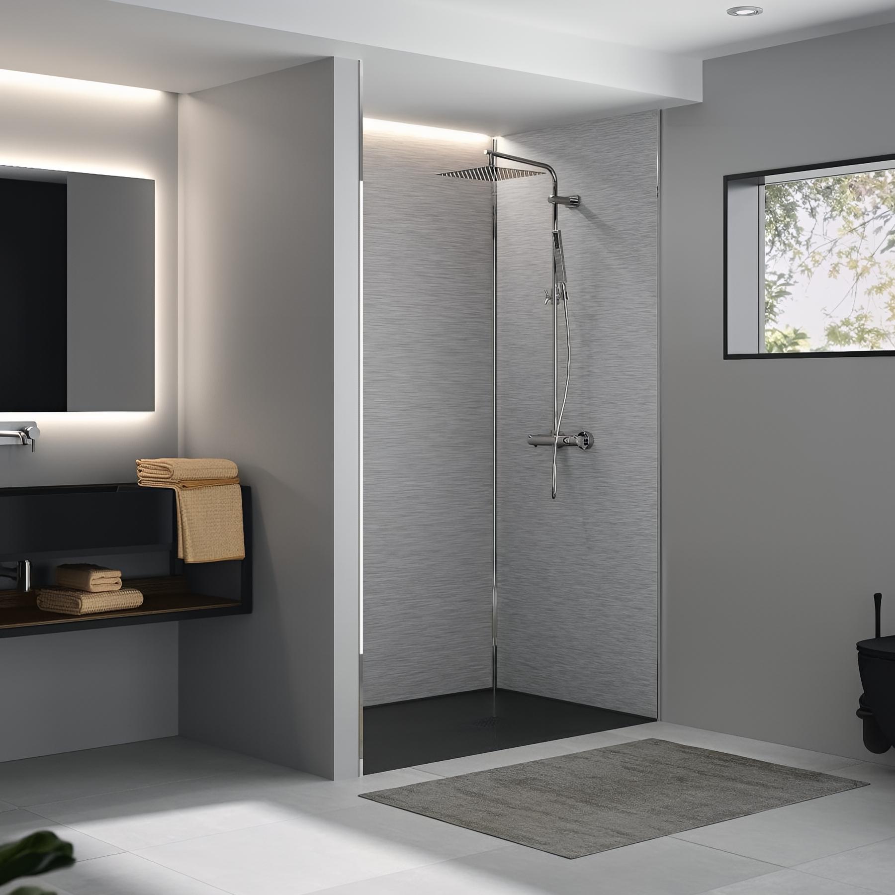 Panneau mural salle de bain Kinedo Kinéwall Design 3 mm 125x250 marbre noir