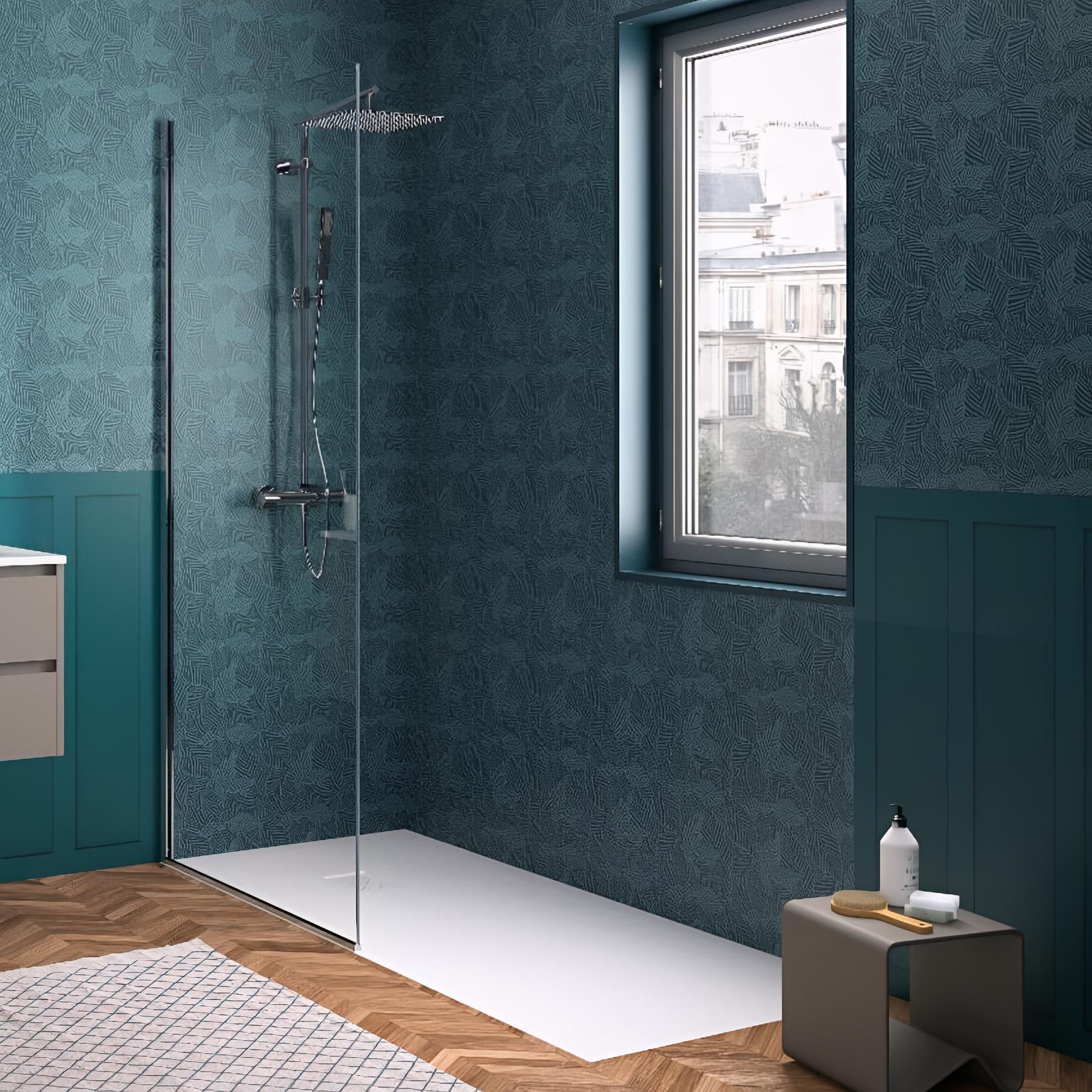 Panneau mural salle de bain Kinedo Kinéwall Design 3 mm 100x202 bleu exotica