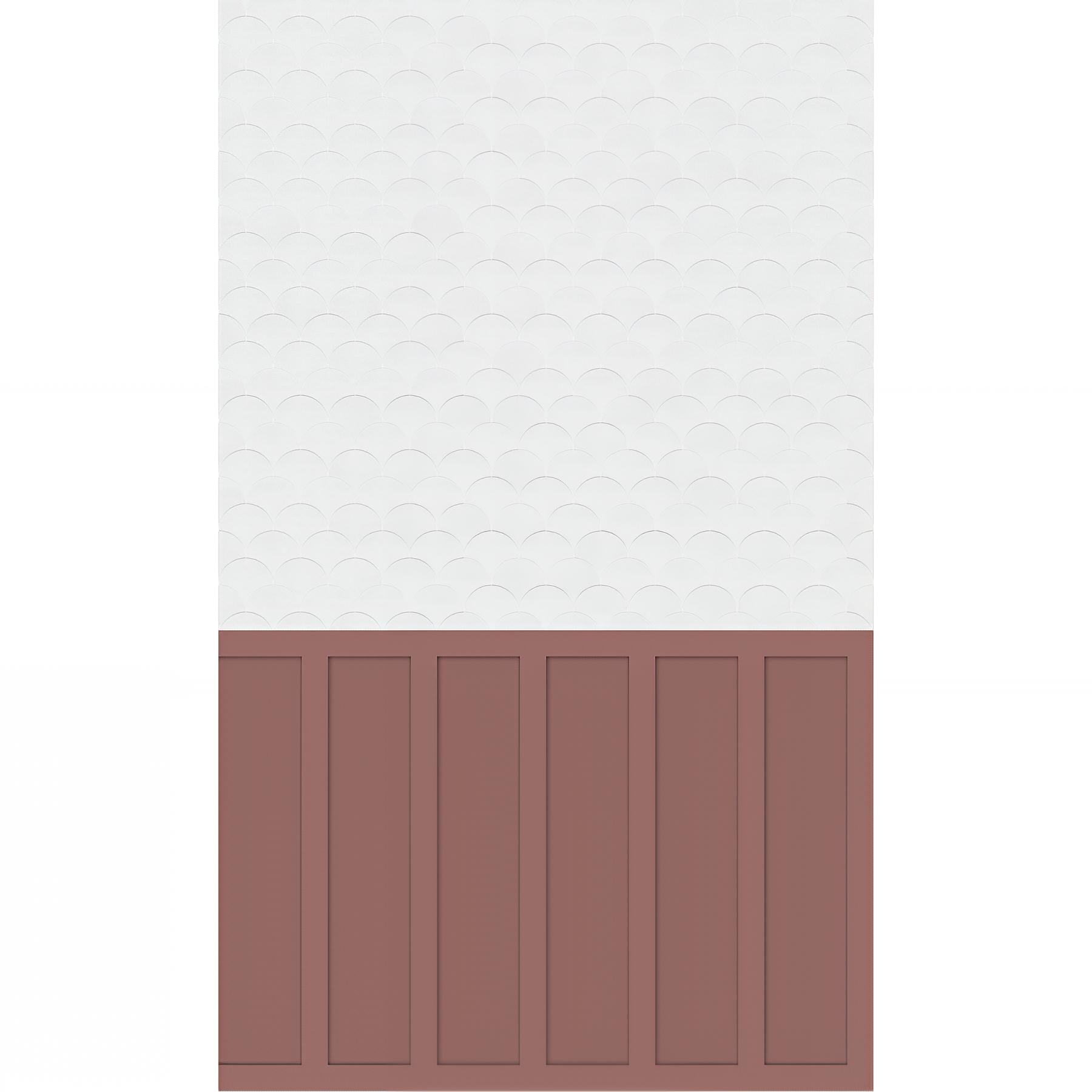 Panneau mural salle de bain Kinedo Kinéwall Design 3 mm 150x202 mixte terracotta + écaille blanche