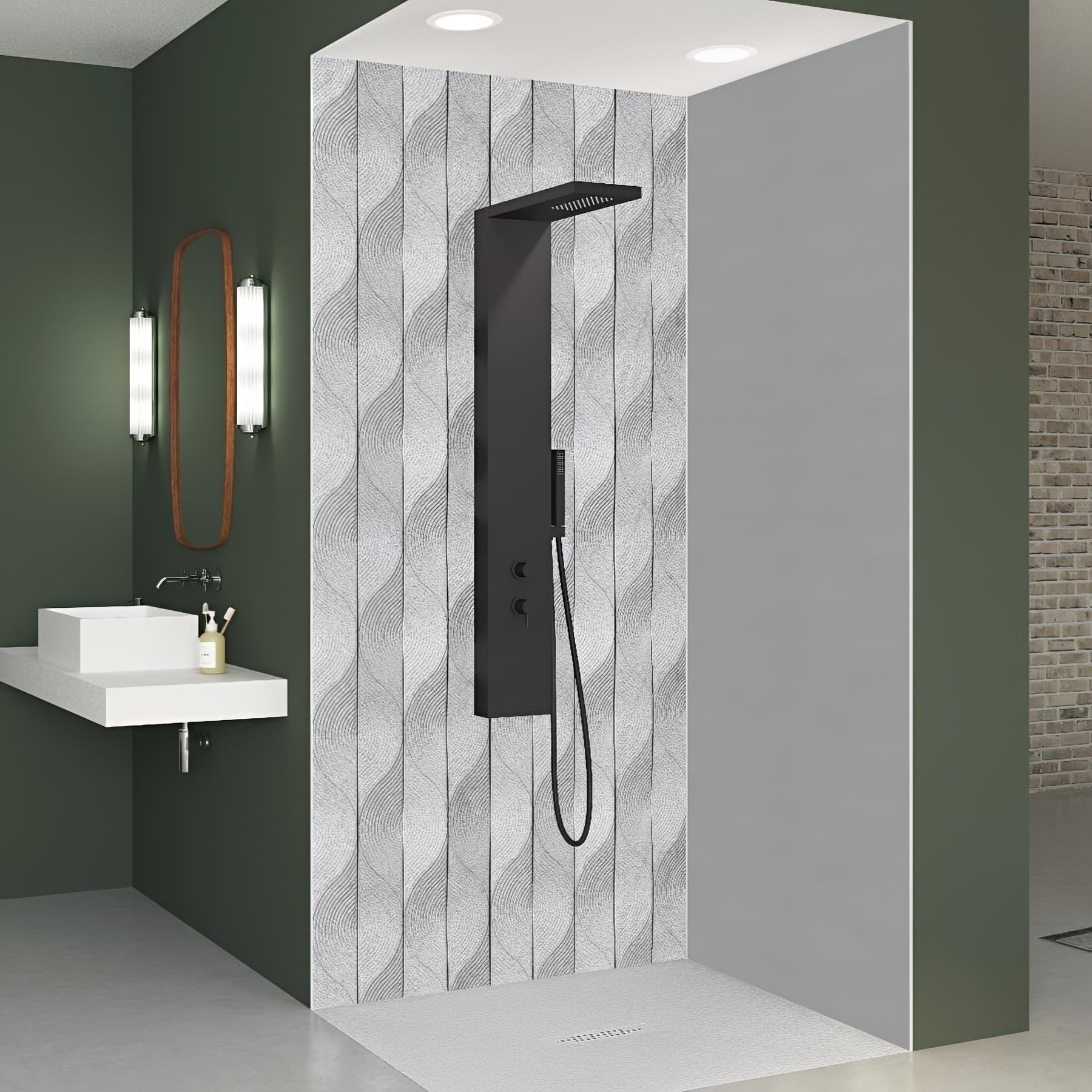 Panneau mural salle de bain hydrofuge multicouche PVC/ALU/PVC KINEDO Kinéwall Design épaisseur 3 mm 100x250 organic