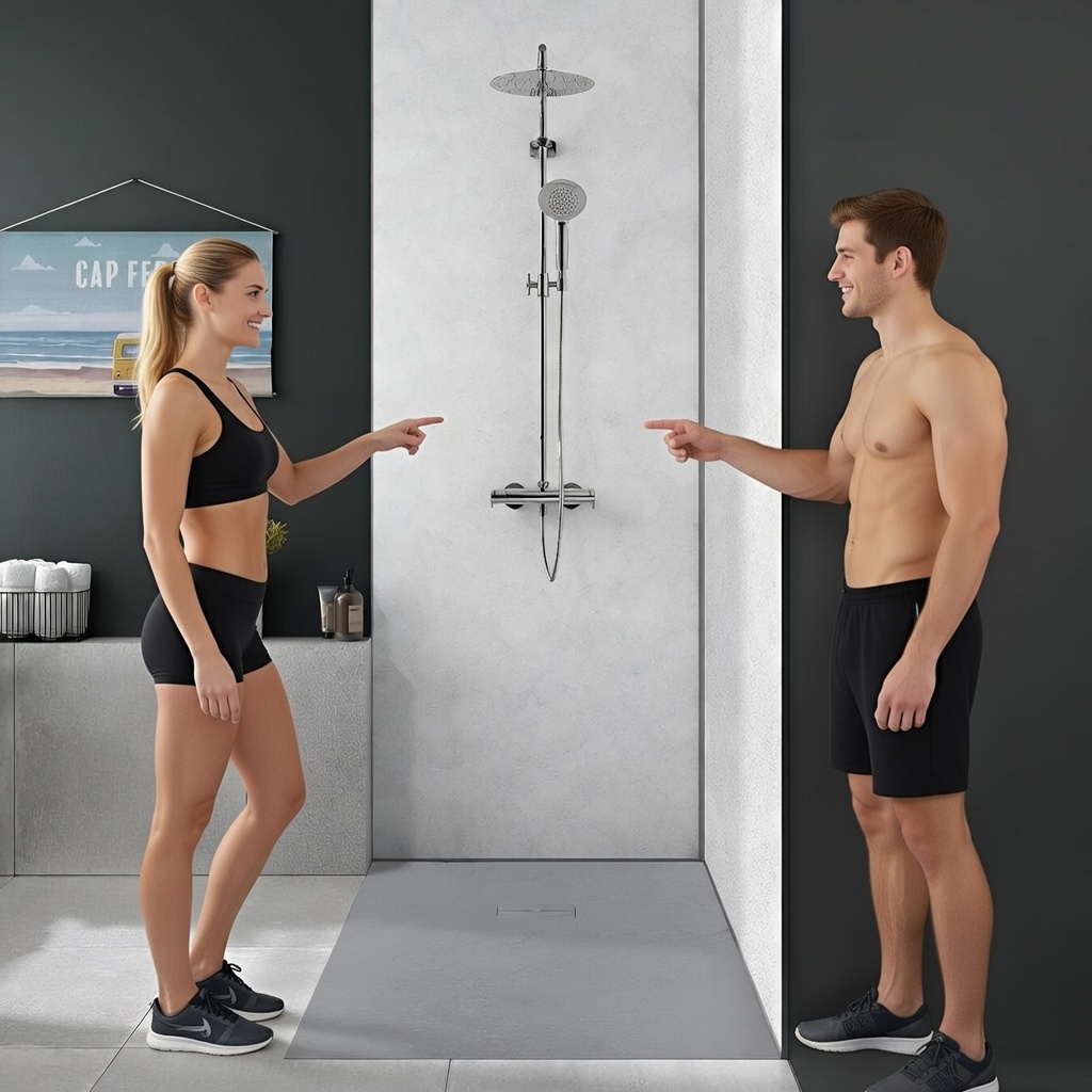 Panneau Mural Salle de Bain Kinedo KINEWALL ép. 3mm L 125cm H 202cm couleur Taloche Blanc