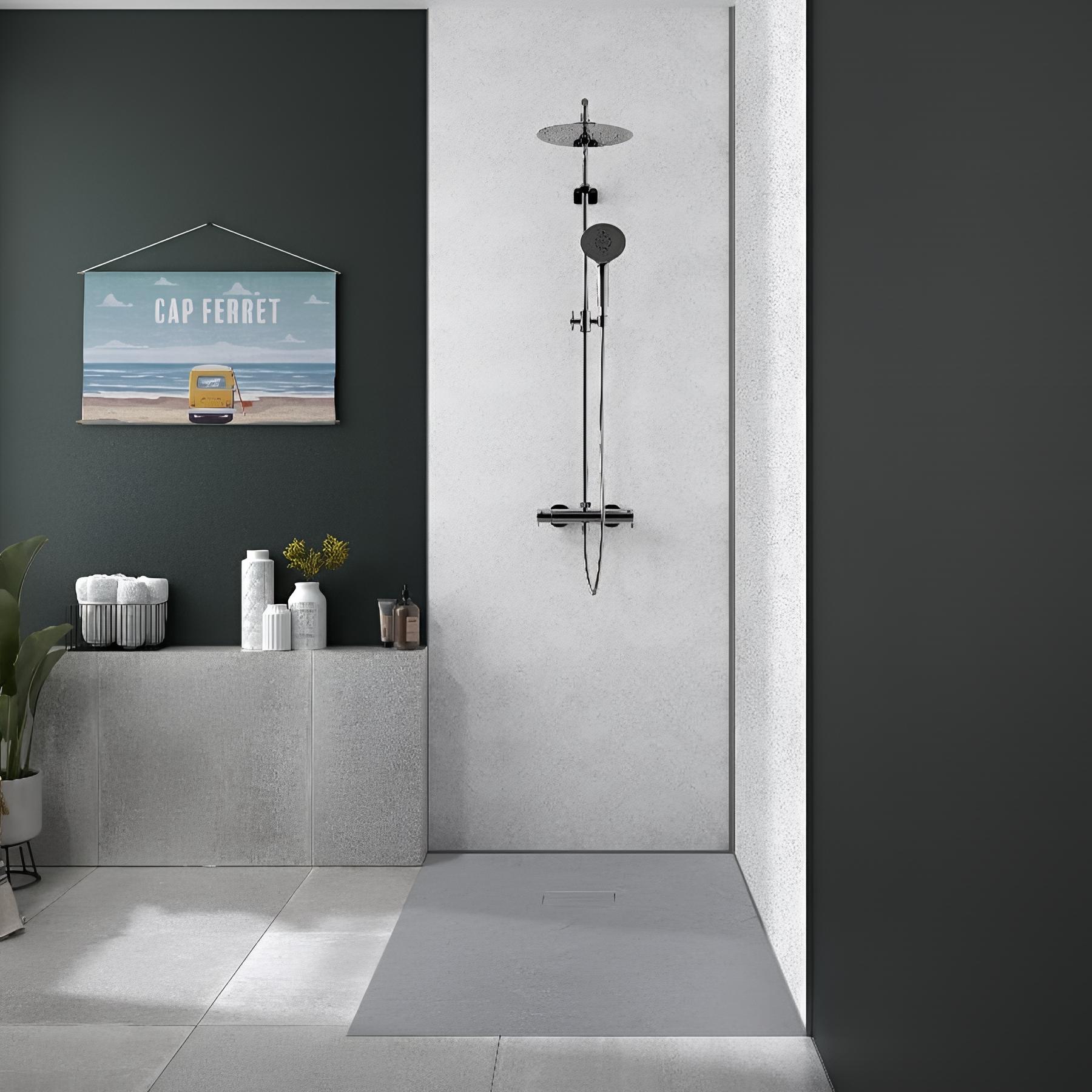 Panneau mural salle de bain hydrofuge multicouche PVC/ALU/PVC KINEDO Kinéwall Design épaisseur 3 mm 100x202 taloché blanc