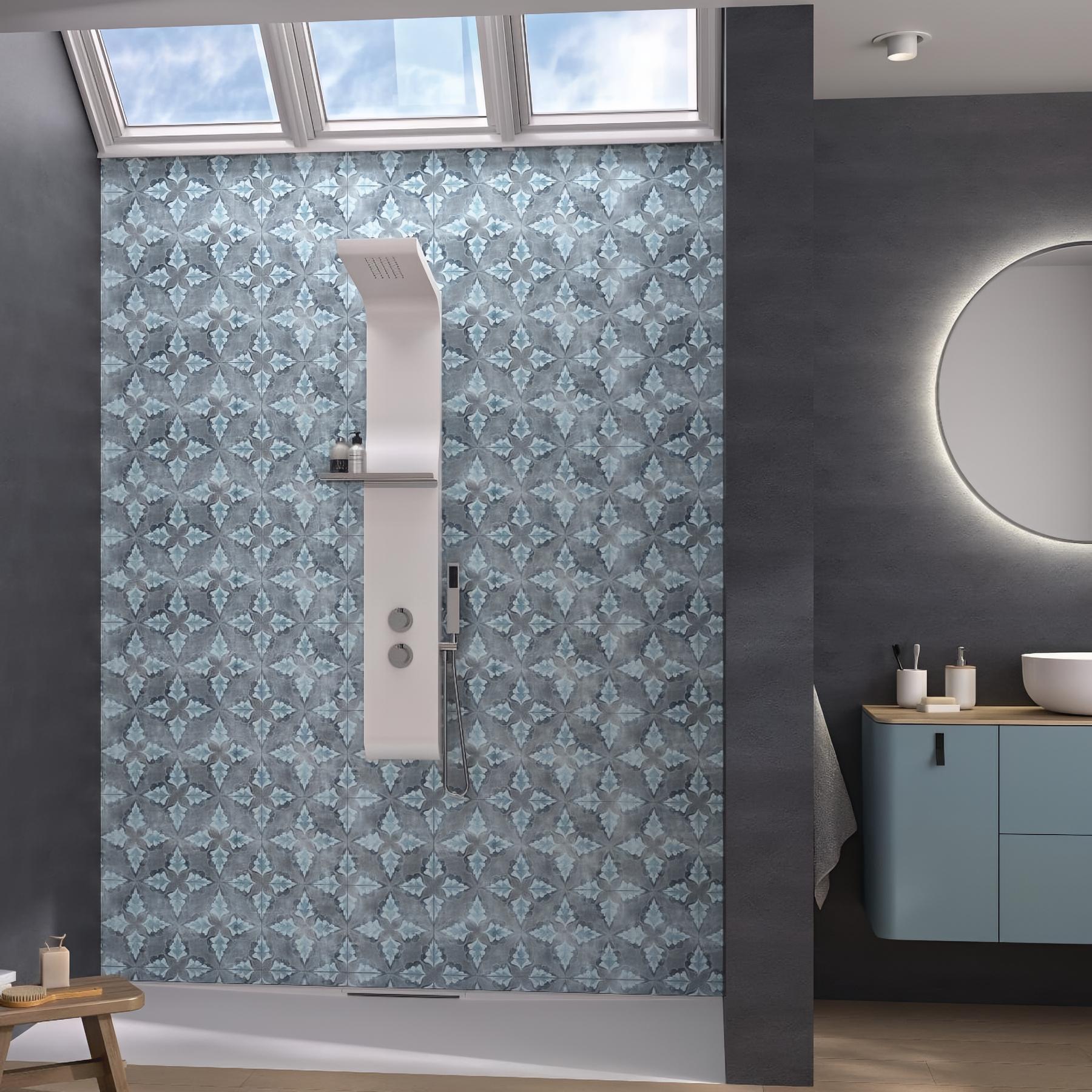 Panneau mural salle de bain hydrofuge multicouche PVC/ALU/PVC KINEDO Kinéwall Design épaisseur 3 mm 100x202 enduit gris anthracite