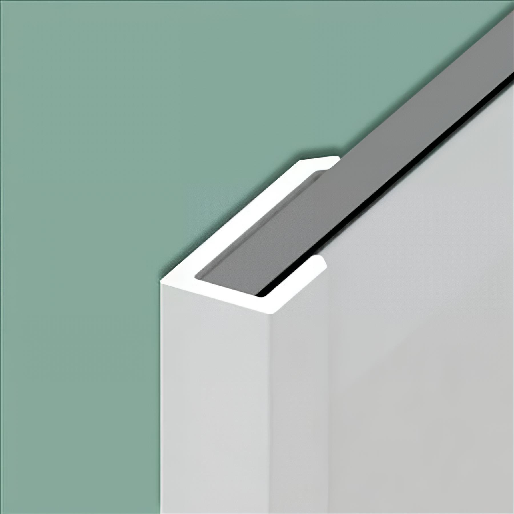 2x profilés en U noir intense grainé pour extrémités adaptés aux panneaux Kinewall Design de H 202cm