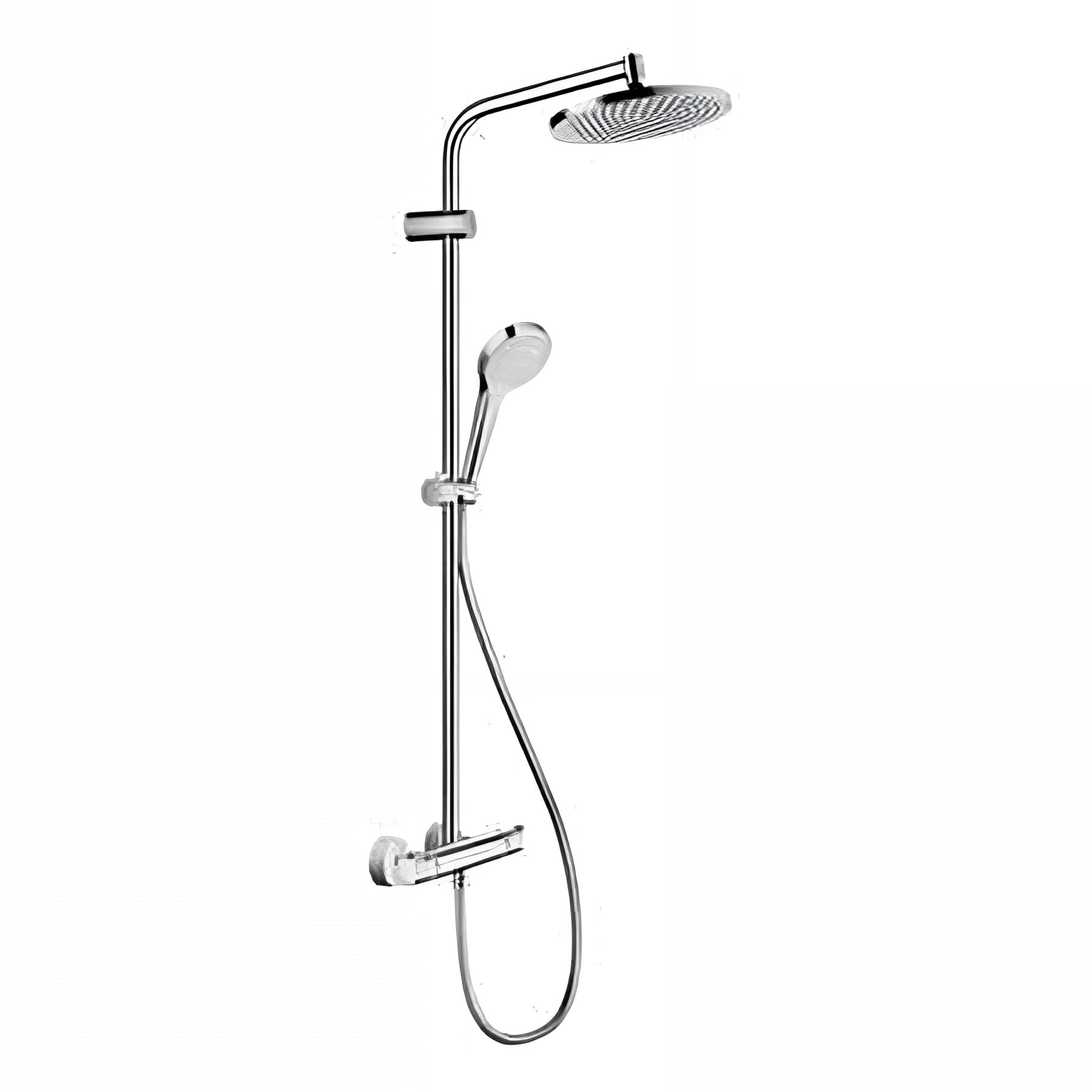 Colonne de douche Hansgrohe mitigeur thermostatique finition chromé pour Kinedo Kinemagic sérénité haute (mitigeur, douche pluie et douchette à main)