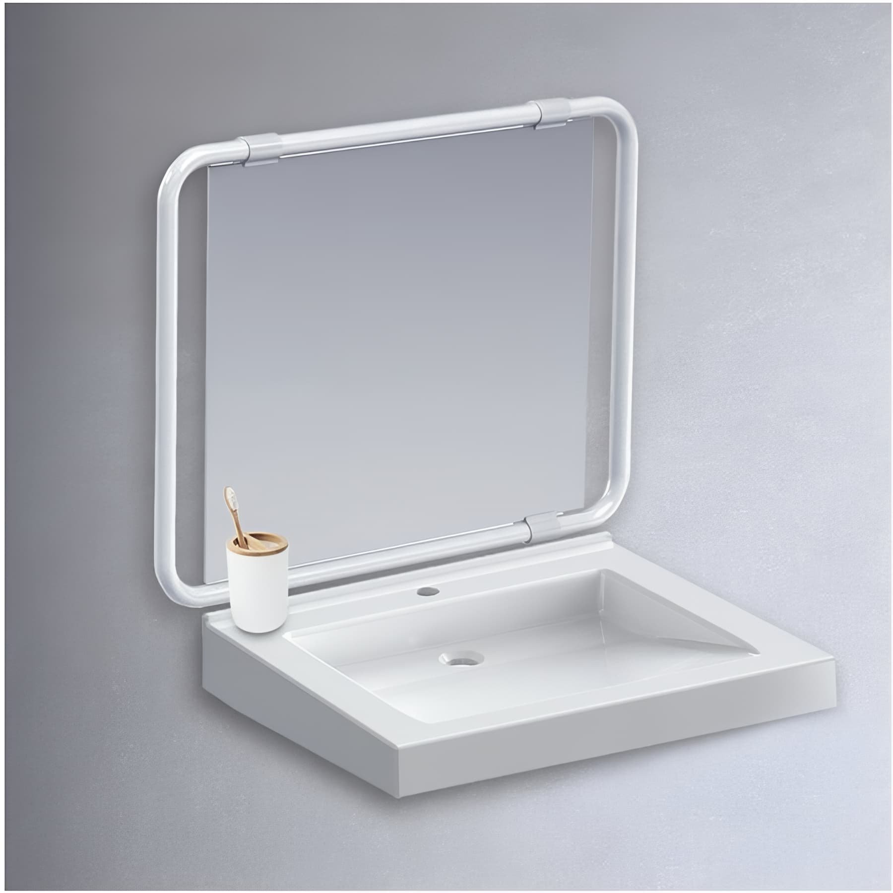 Vasque Gamme PRO PELLET 650x550x112 mm béton de synthèse A fixer sur les supports de lavabo
