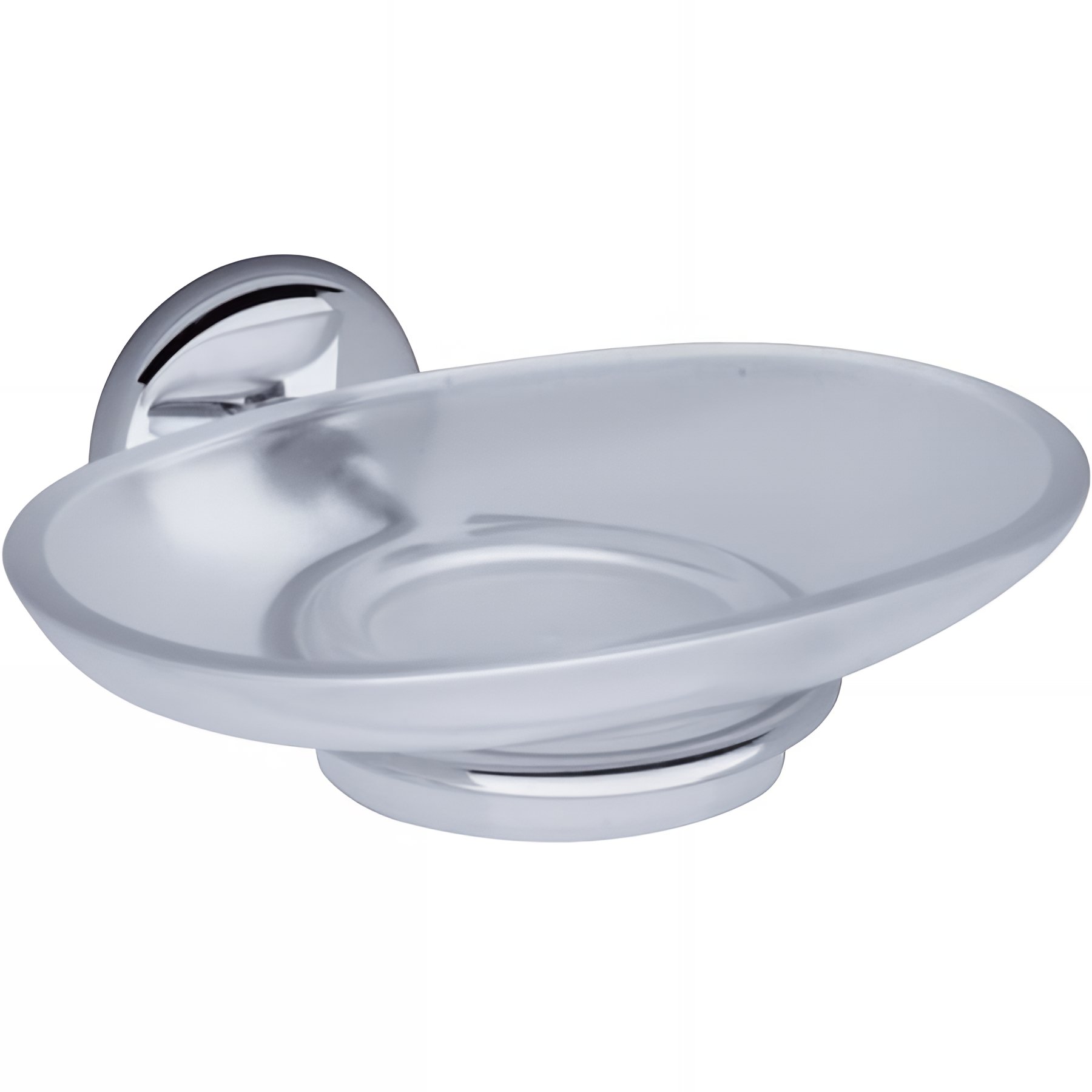 Porte-savon Gamme PRO PELLET savonnière en résine translucide sablée fil laiton chromé Ø 8mm