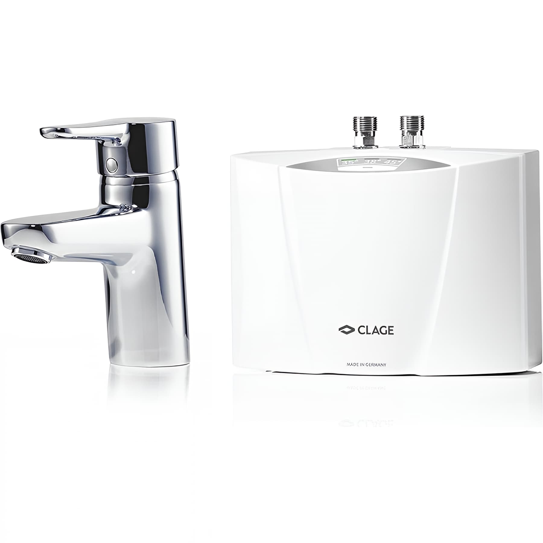 Pack chauffe-eau instantané électrique + mitigeur lavabo spécial MCX Blue 3.5 kW