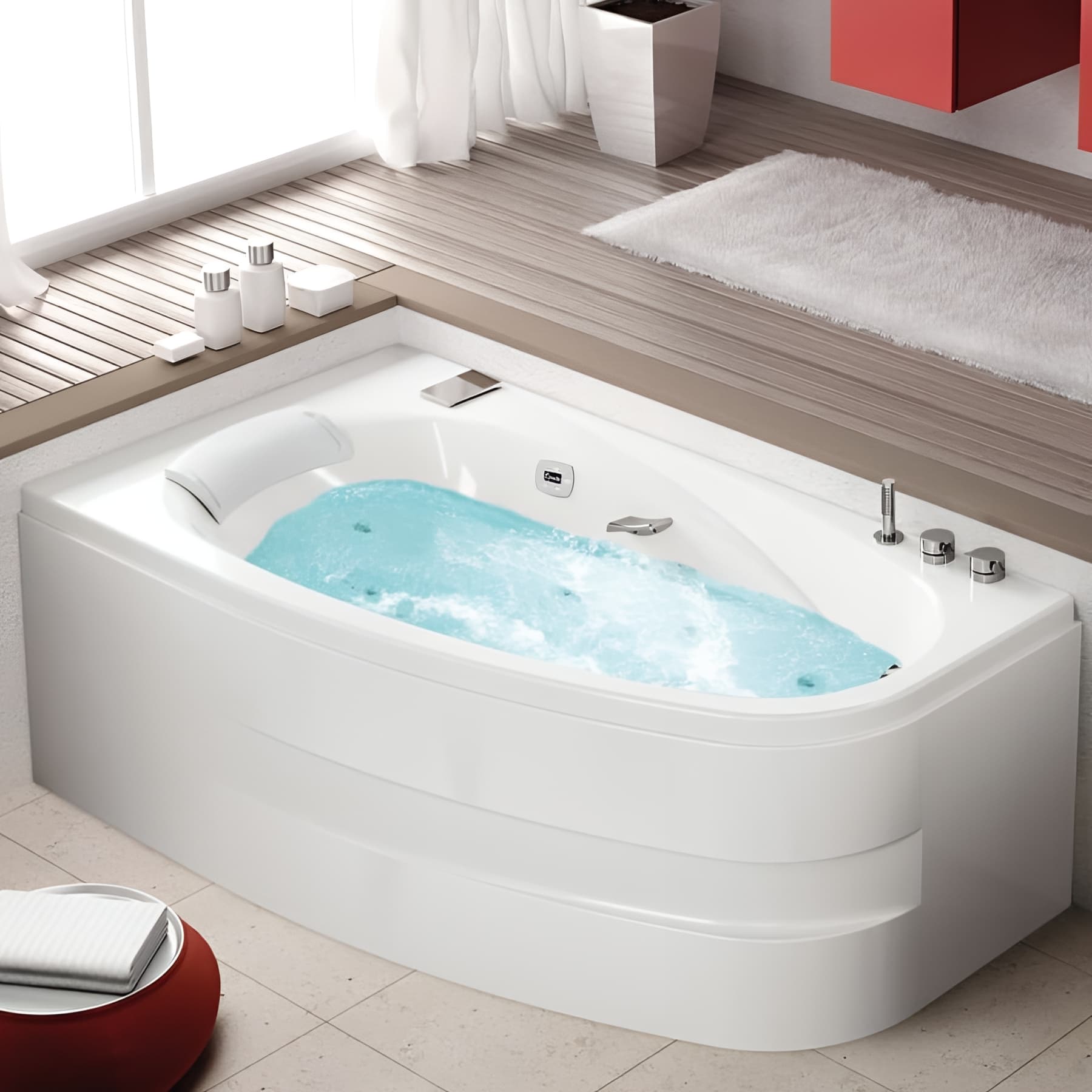 Tablier acrylique Biocryl blanc pour baignoire KINEDO MILONGA 170x90 tête bain à droite