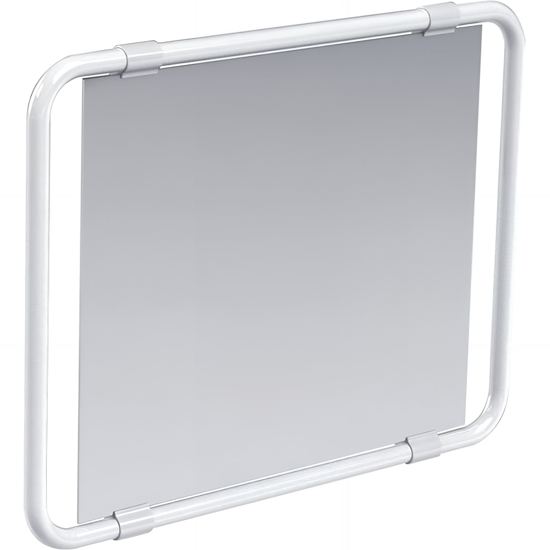 Miroir orientable Gamme PRO PELLET 60 x 50 cm multidirectionnel avec poignée cadre alu Blanc